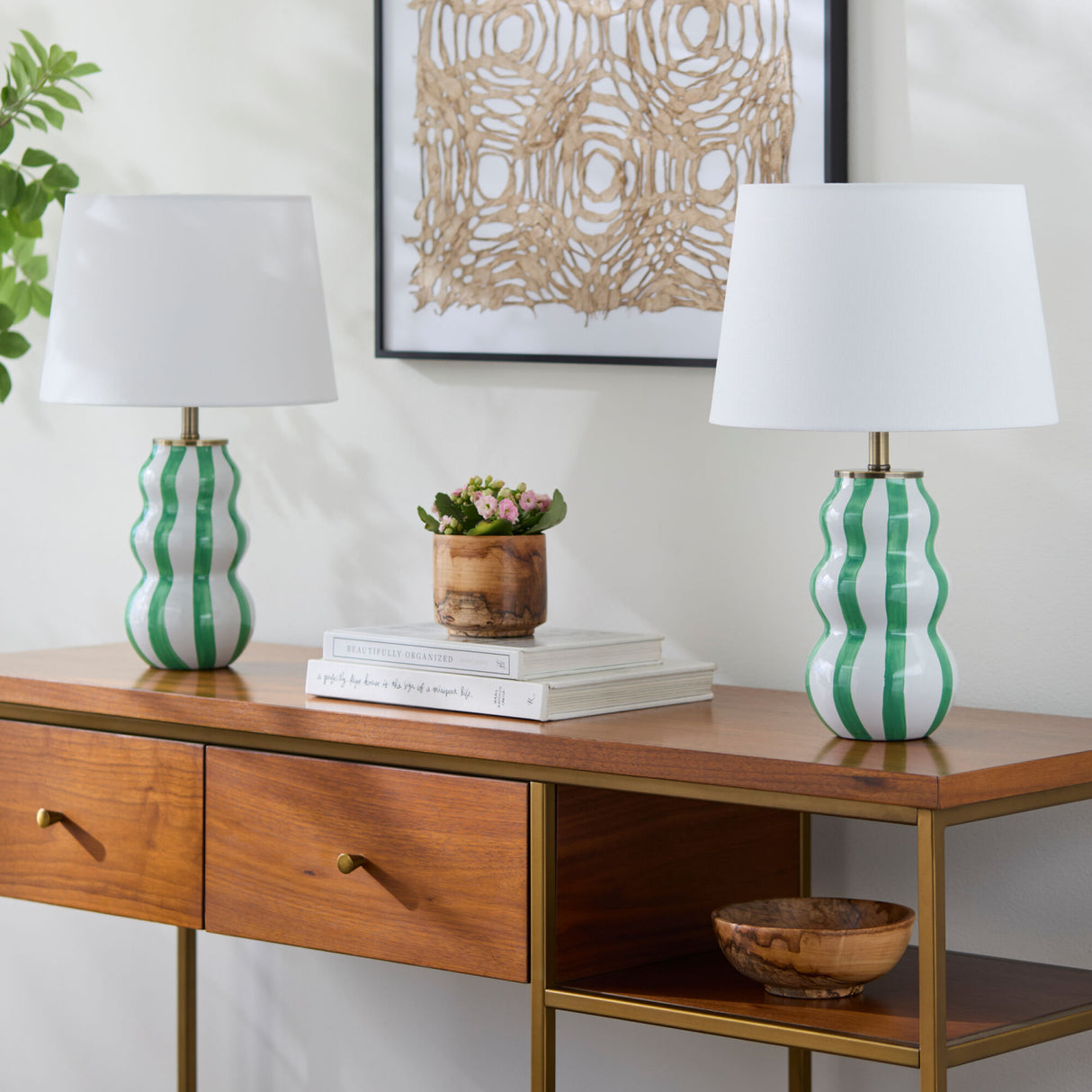 Wavy Stripes Ceramic Table Lamps (2) | Oroa.com
