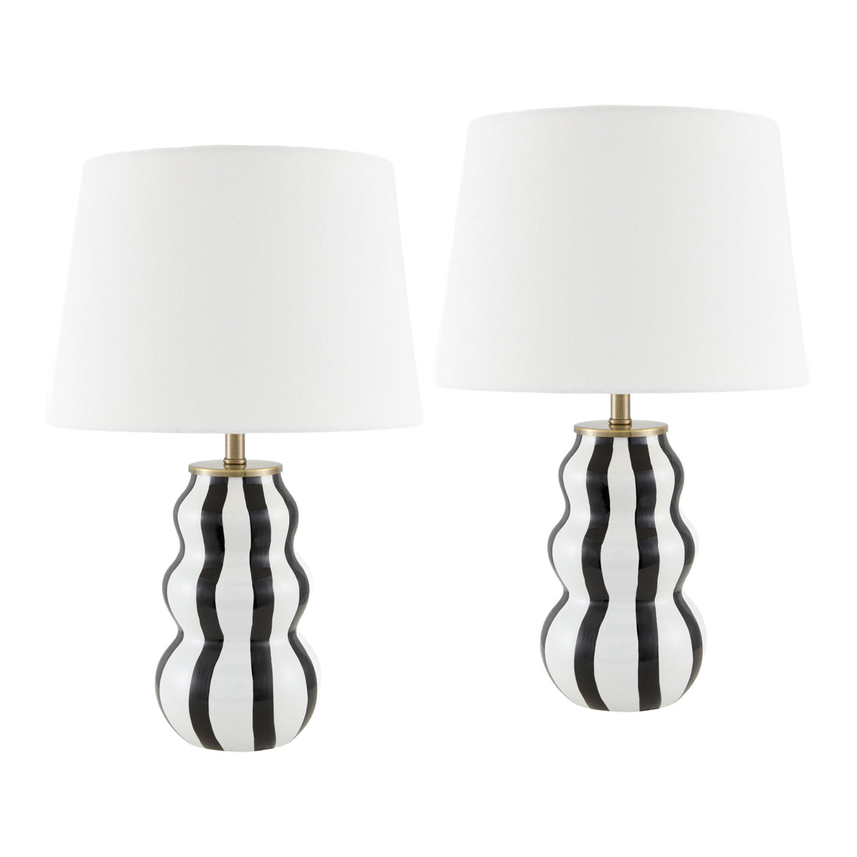 Wavy Stripes Ceramic Table Lamps (2) | Oroa.com