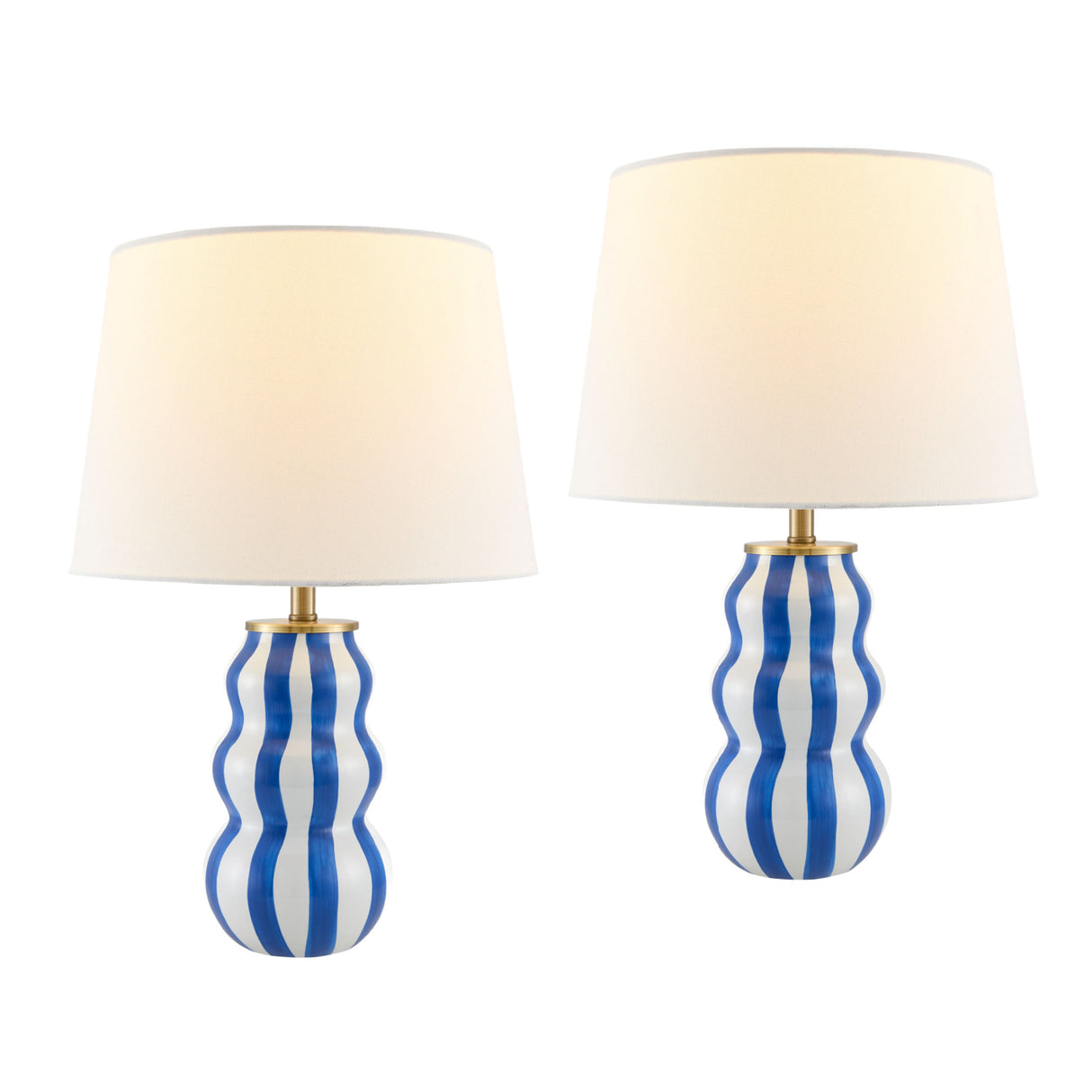 Wavy Stripes Ceramic Table Lamps (2) | Oroa.com