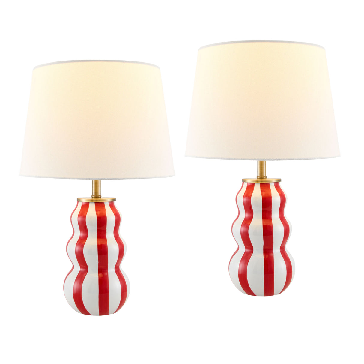 Wavy Stripes Ceramic Table Lamps (2) | Oroa.com