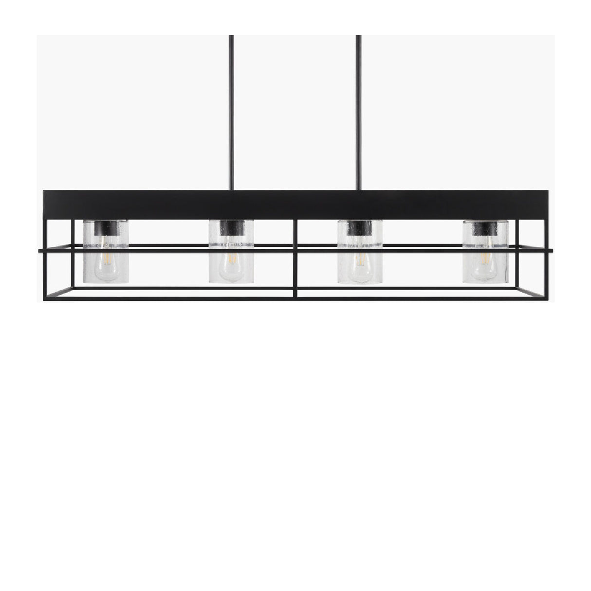 Modern European furniture - Black Framed 4-Light Linear Chandelier - www.oroa.com | Oroa.com