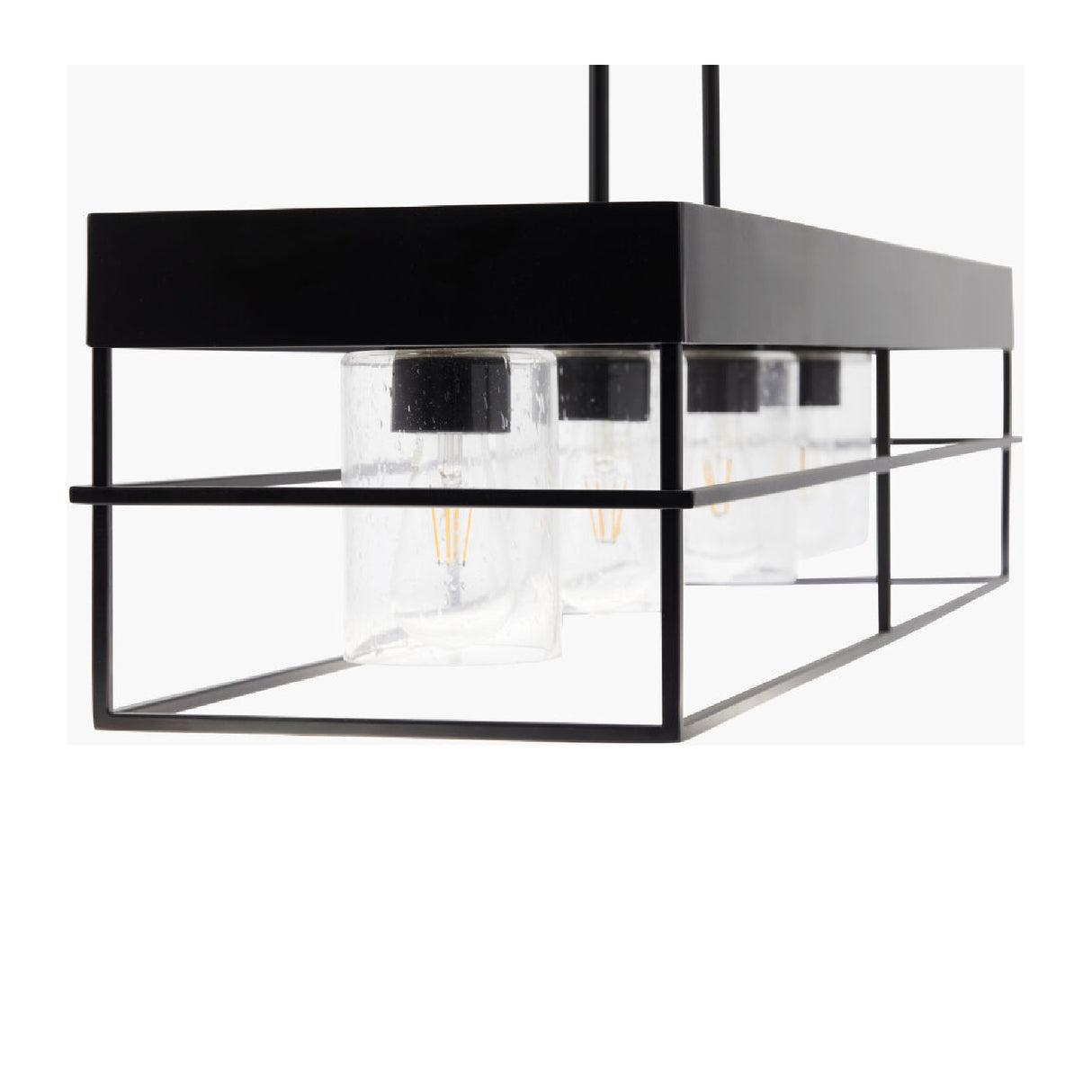 Modern European furniture - Black Framed 4-Light Linear Chandelier - www.oroa.com | Oroa.com