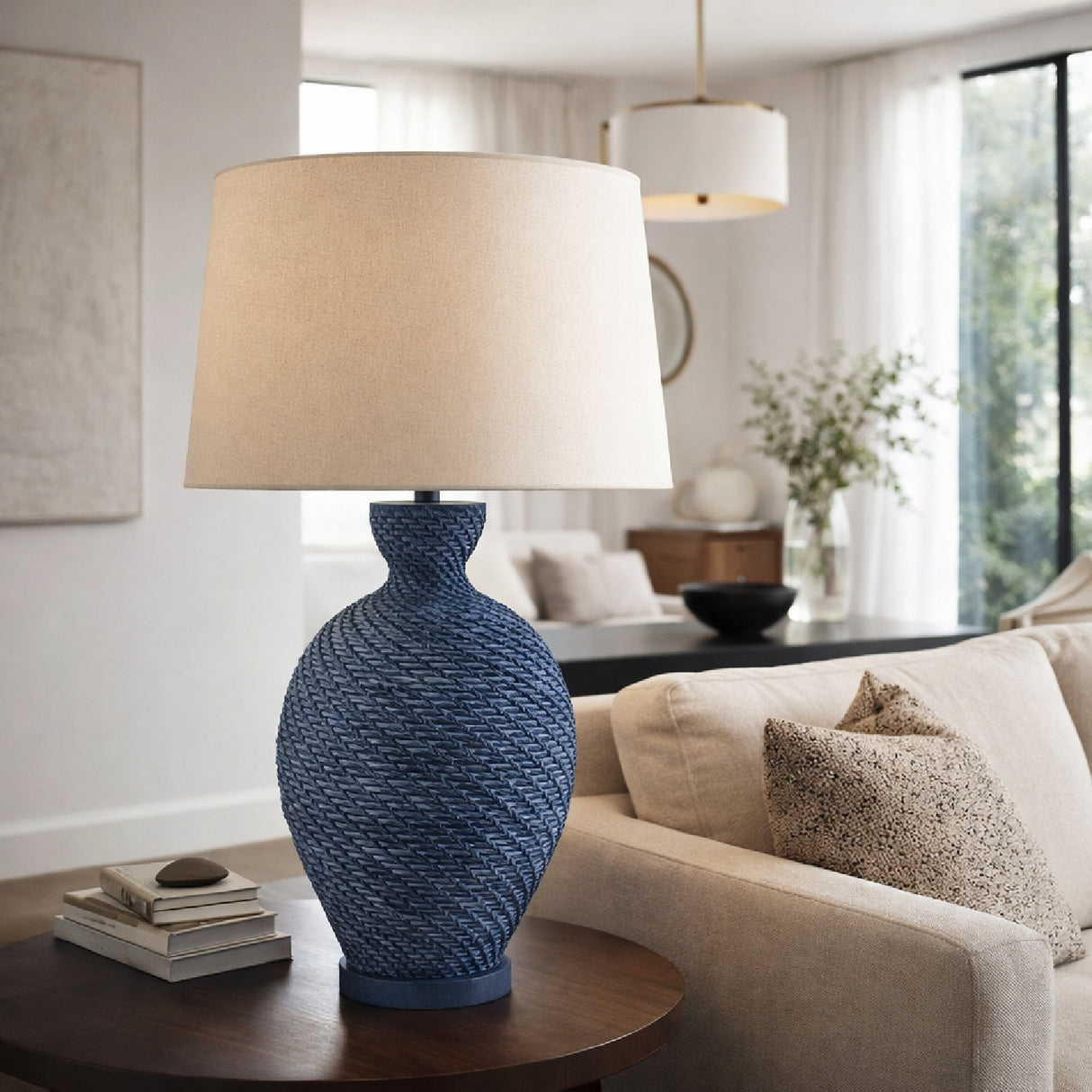 Painted Rattan Accent Table Lamp | Oroa.com