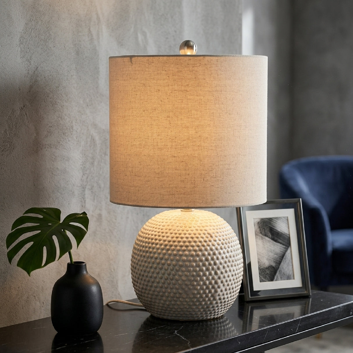 Modern European furniture - Glazed Beige Ceramic Table Lamp - www.oroa.com | Oroa.com