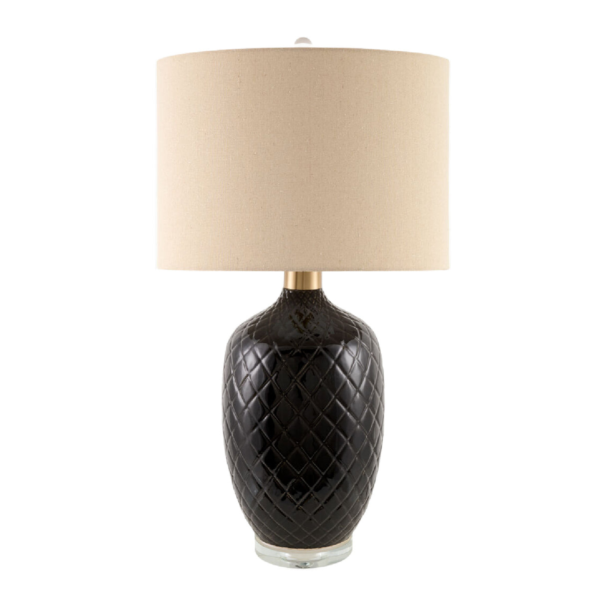 Modern European furniture - Carved Ceramic Linen Table Lamp - www.oroa.com | Oroa.com