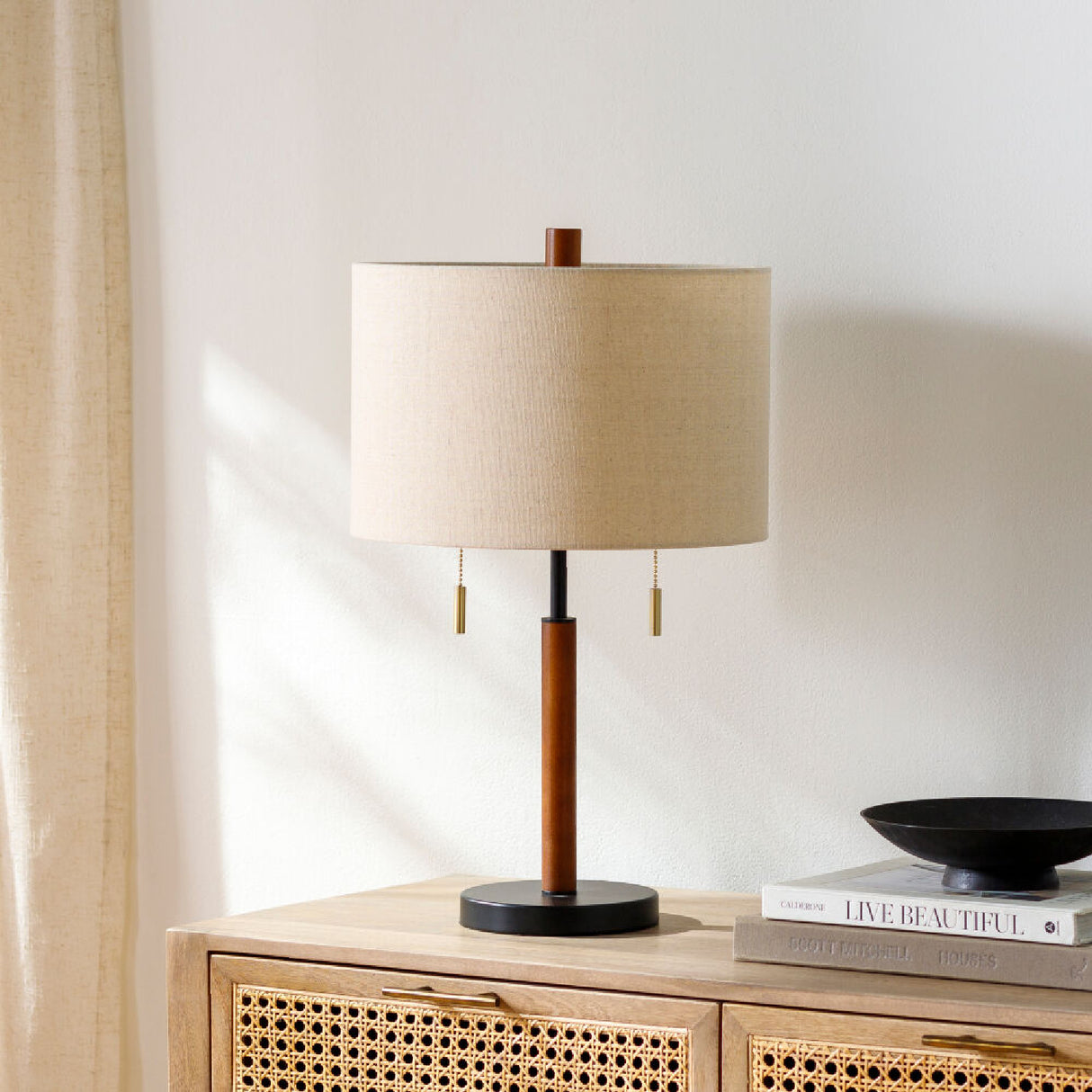 Drum Linen Shade Table Lamp | Oroa.com