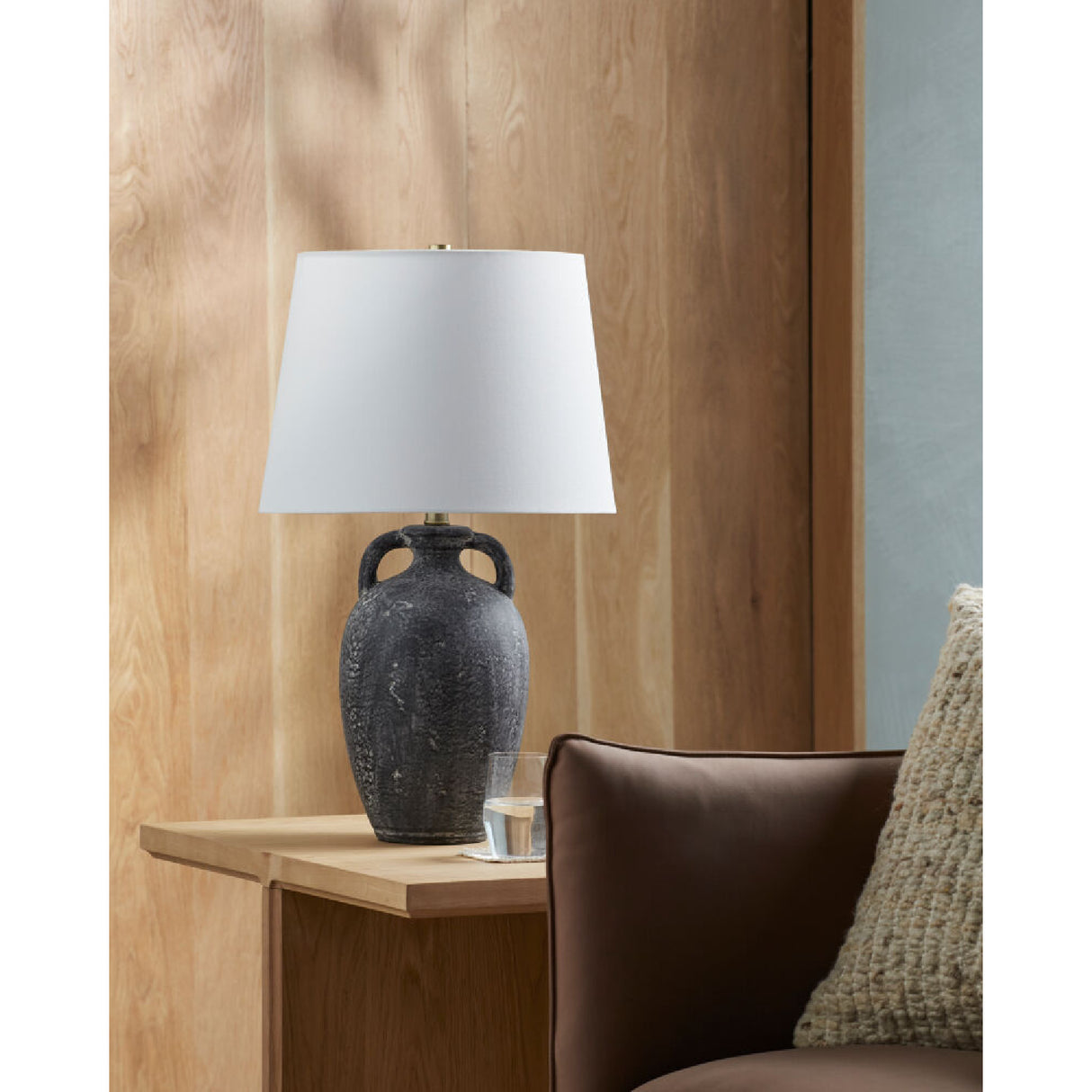 Modern European furniture - Black Ceramic Linen Table Lamp - www.oroa.com | Oroa.com