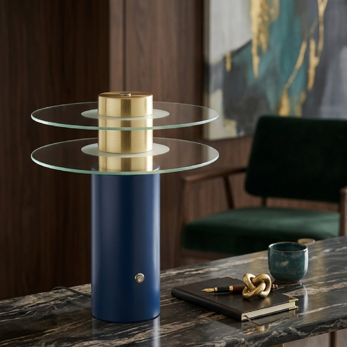 Modern European furniture - Clear Glass Discs Table Lamp - www.oroa.com | Oroa.com