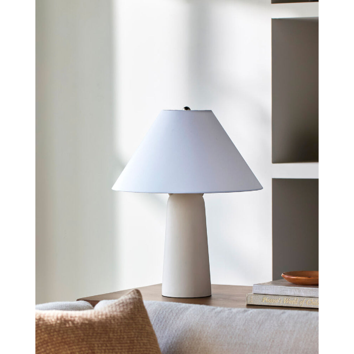 Modern European furniture - Hand-Painted Gray Concrete Table Lamp - www.oroa.com | Oroa.com
