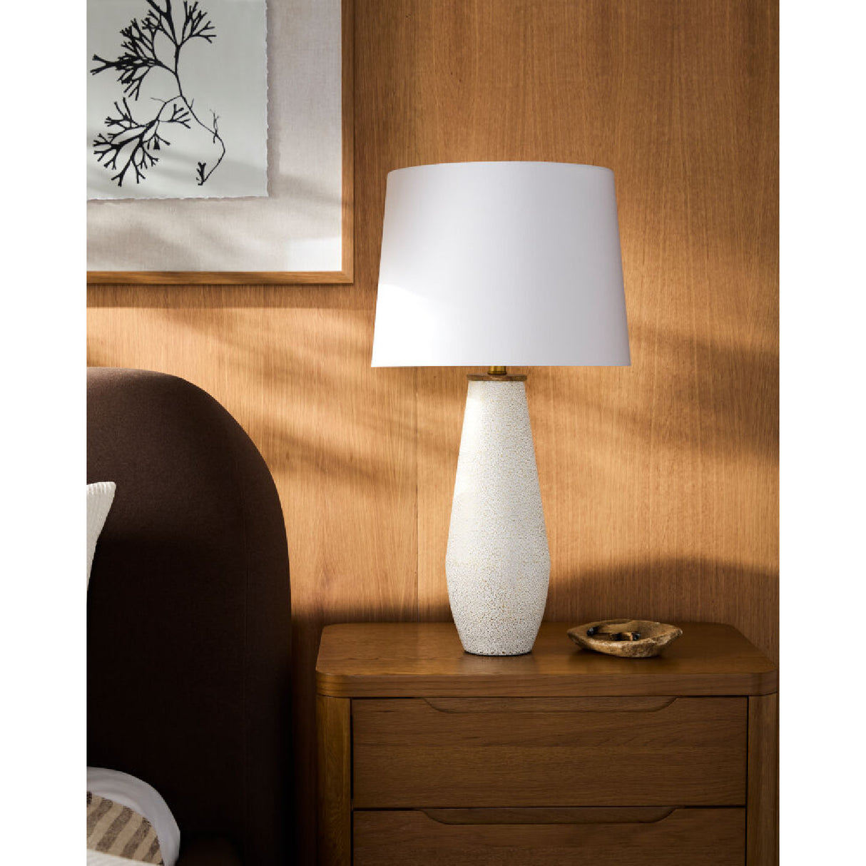 White Cotton Accent Table Lamp | Oroa.com