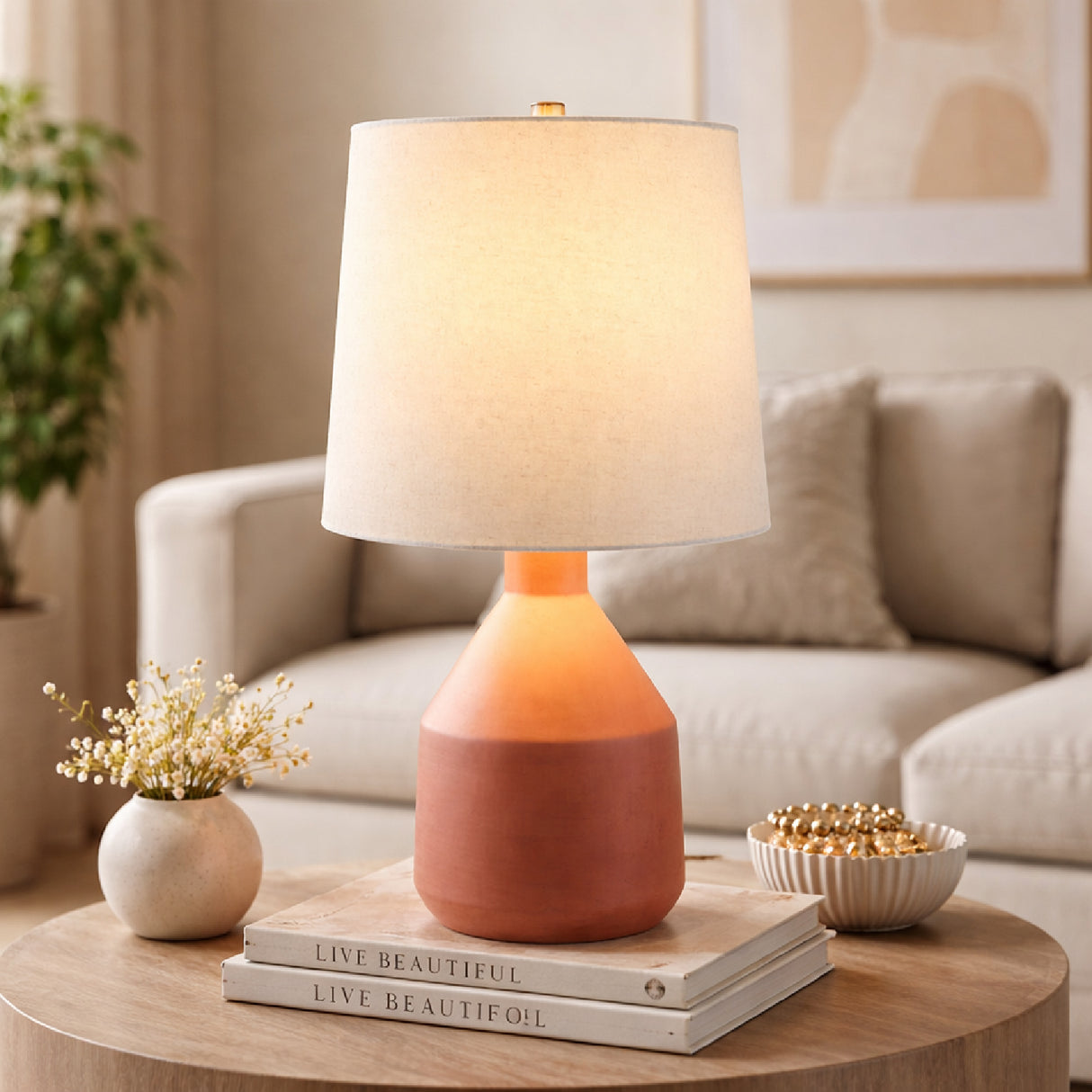 Modern European furniture - Painted Terracotta Ceramic Table Lamp - www.oroa.com | Oroa.com