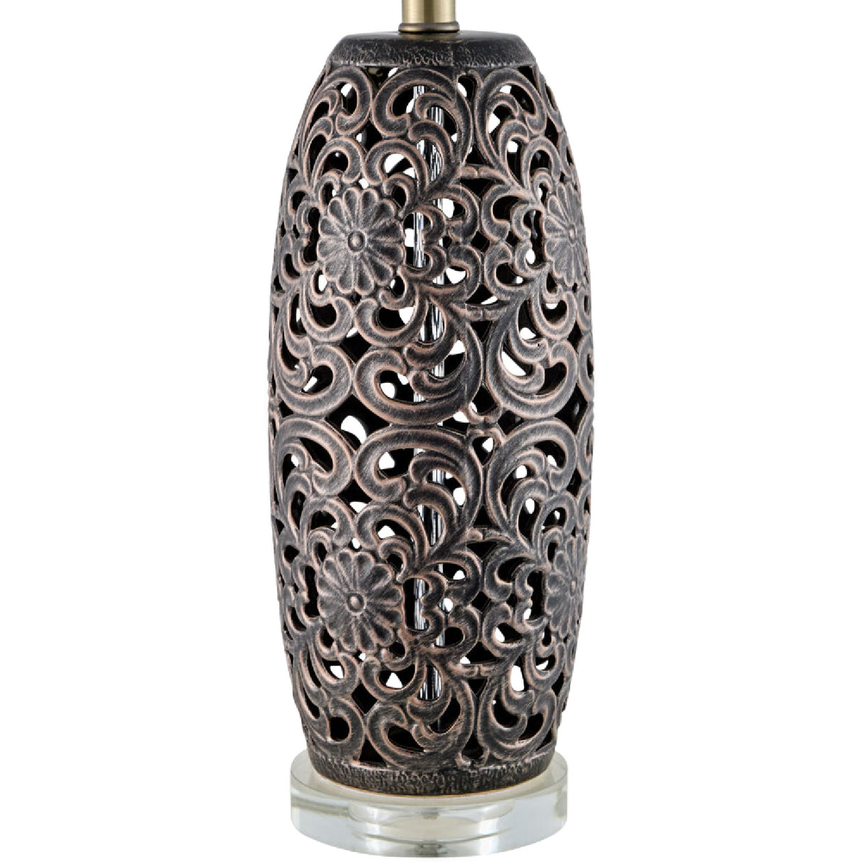 Modern European furniture - Floral Carved Ceramic Table Lamp - www.oroa.com | Oroa.com