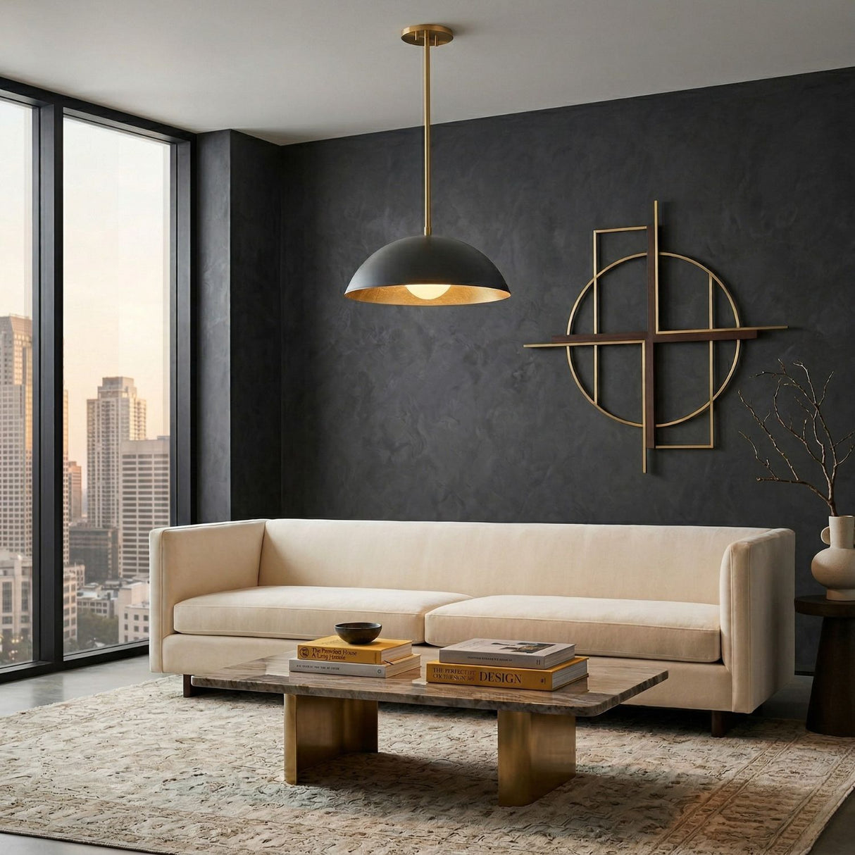 Modern European furniture - Black Metal Dome Pendant Lamp - www.oroa.com | Oroa.com