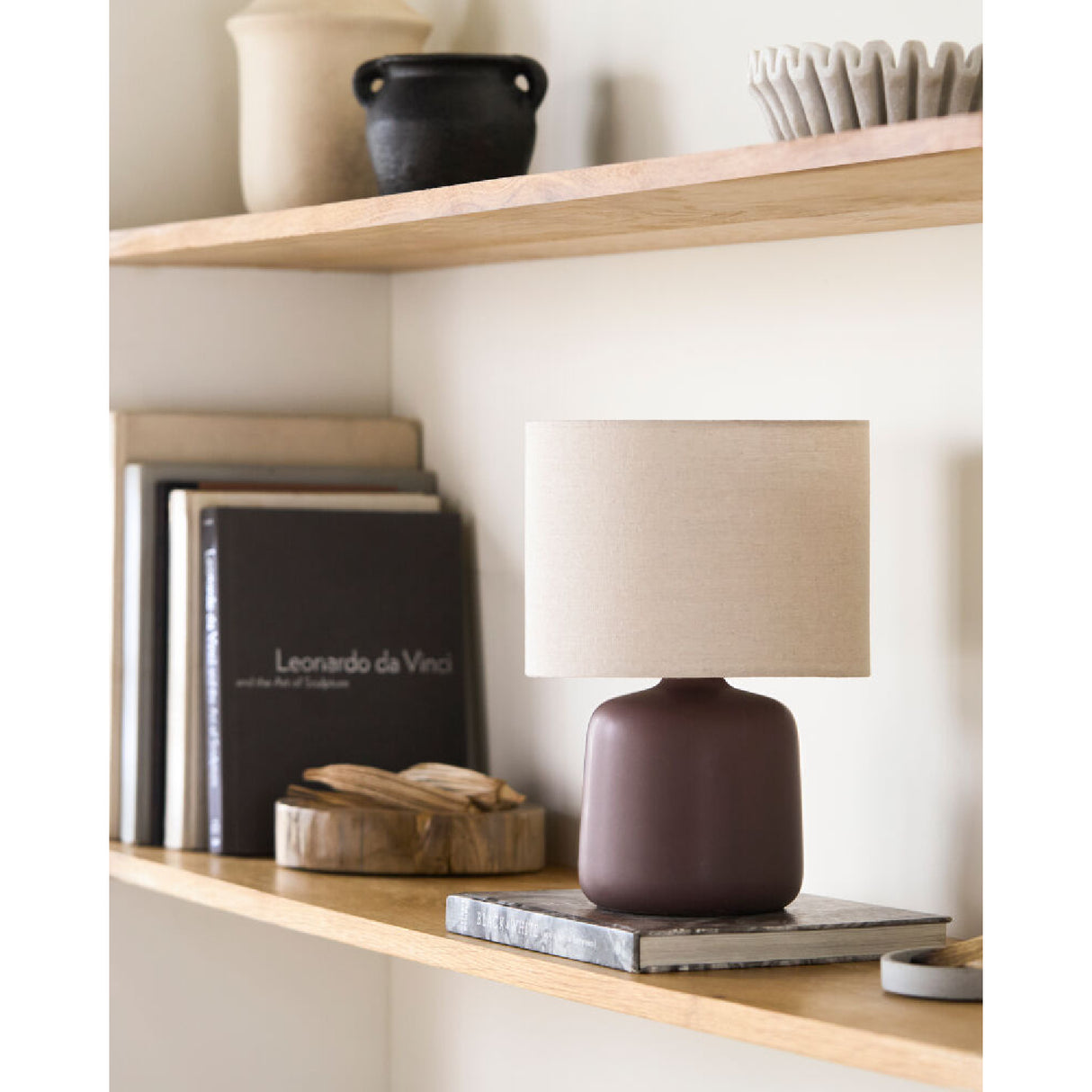 Beige Linen Ceramic Table Lamp S | Oroa.com