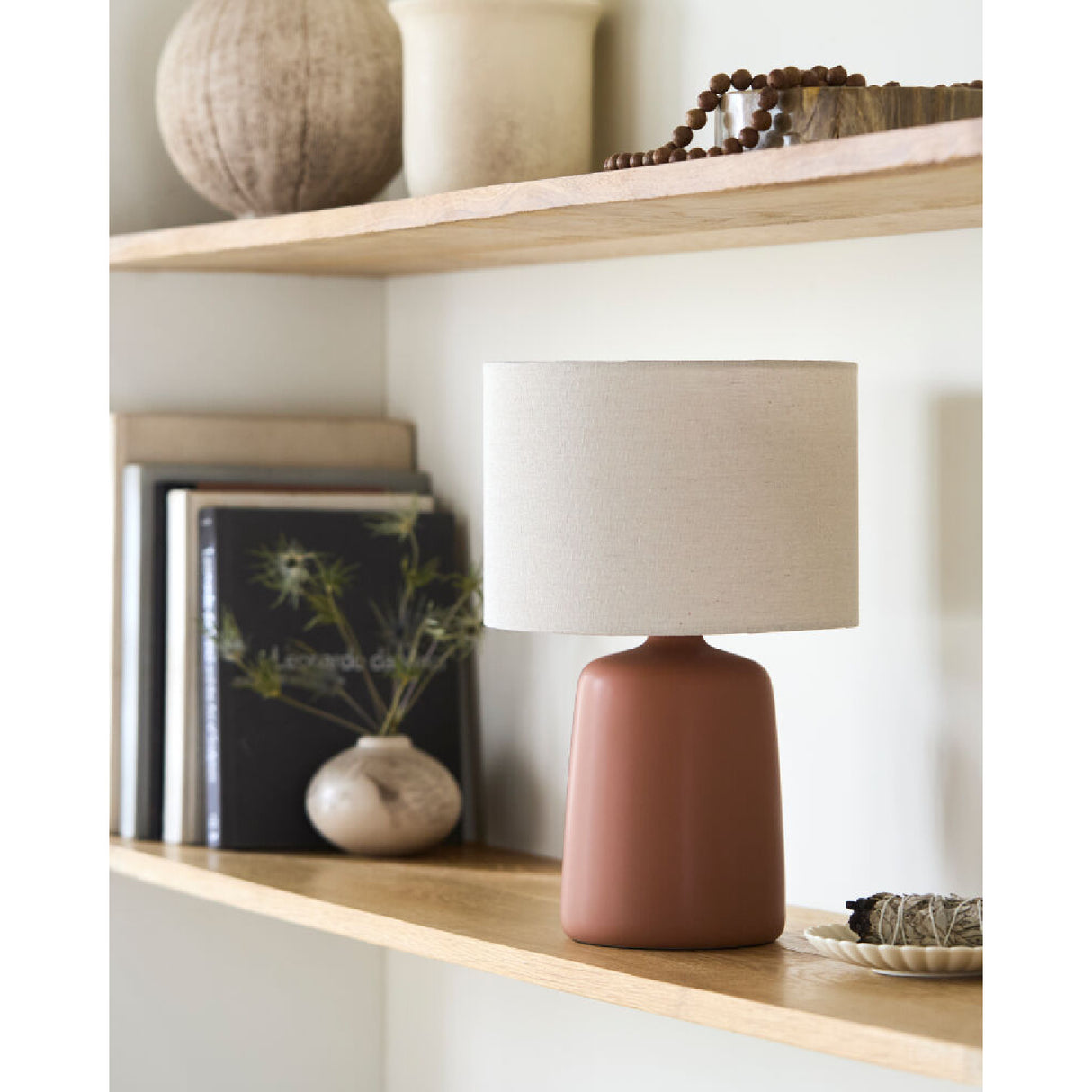 Beige Linen Ceramic Table Lamp L | Oroa.com