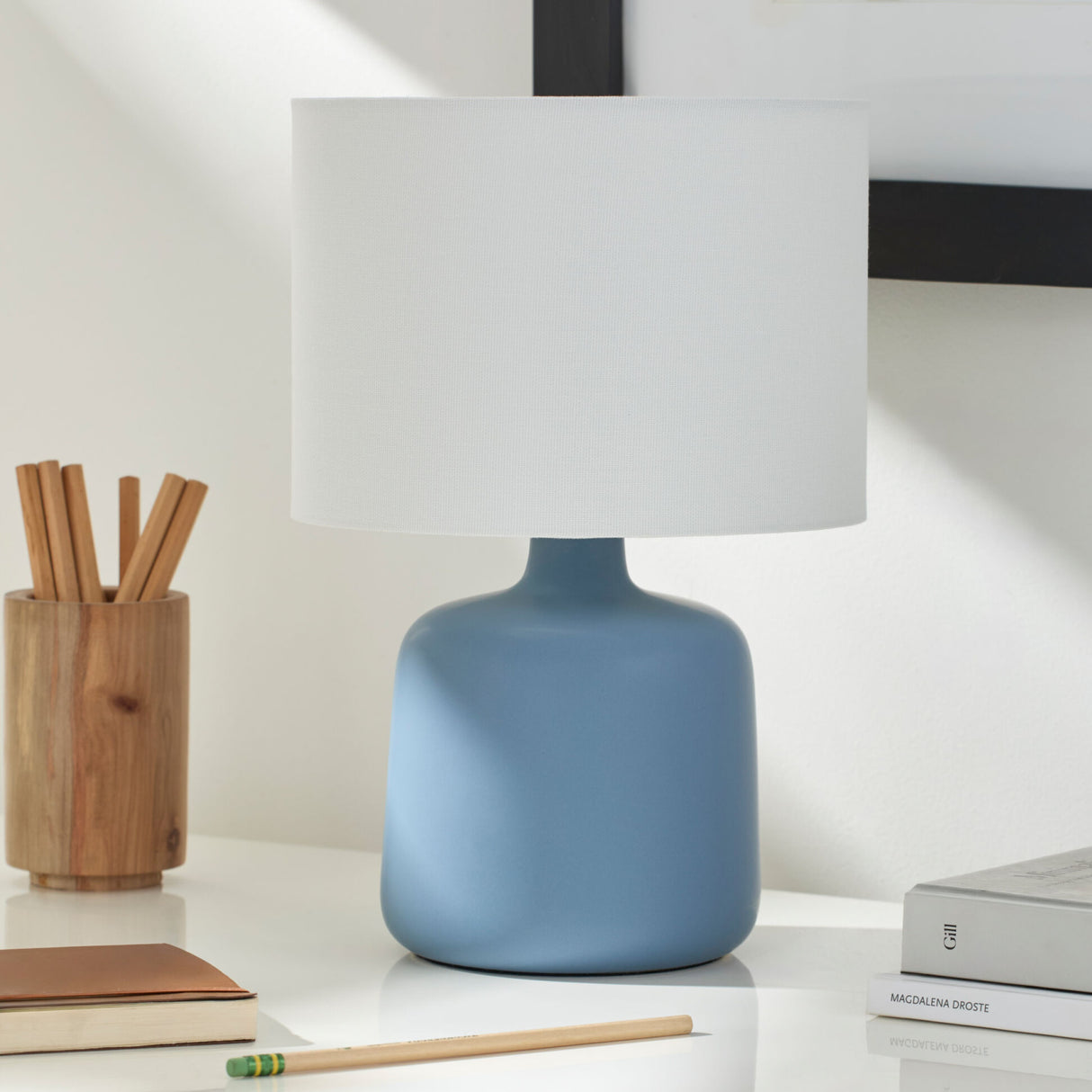 White Jute Ceramic Table Lamp | Oroa.com