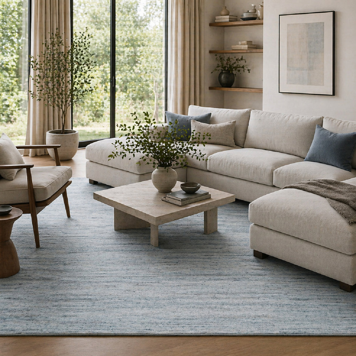 Modern European furniture - Hand-Knotted Wool Fringed Carpet - www.oroa.com | Oroa.com