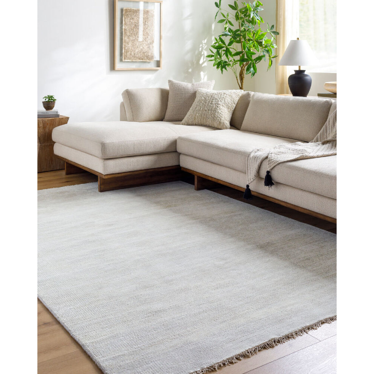 Modern European furniture - Hand-Knotted Wool Fringed Square Carpet - www.oroa.com | Oroa.com