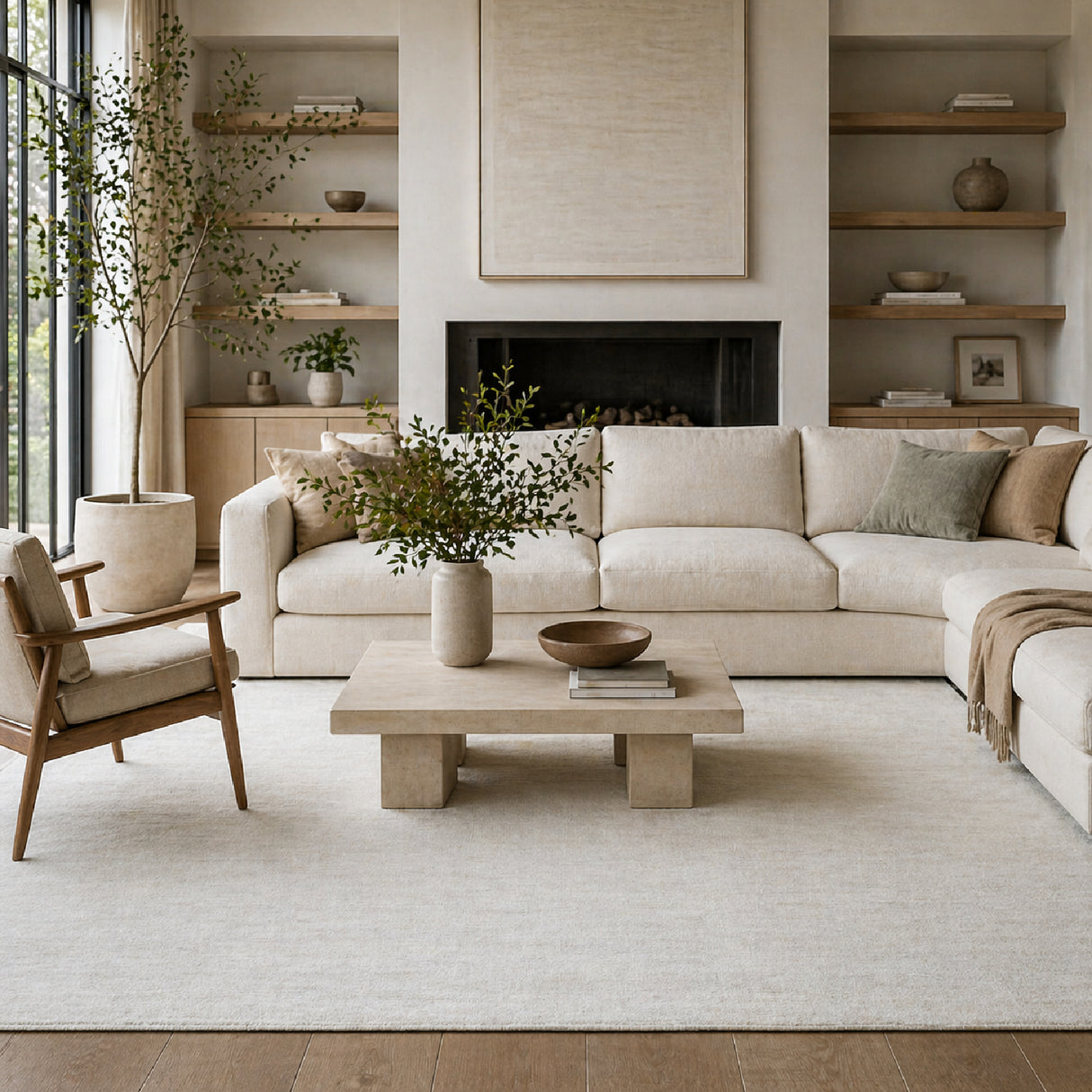 Modern European furniture - Hand-Knotted Wool Fringed Carpet - www.oroa.com | Oroa.com