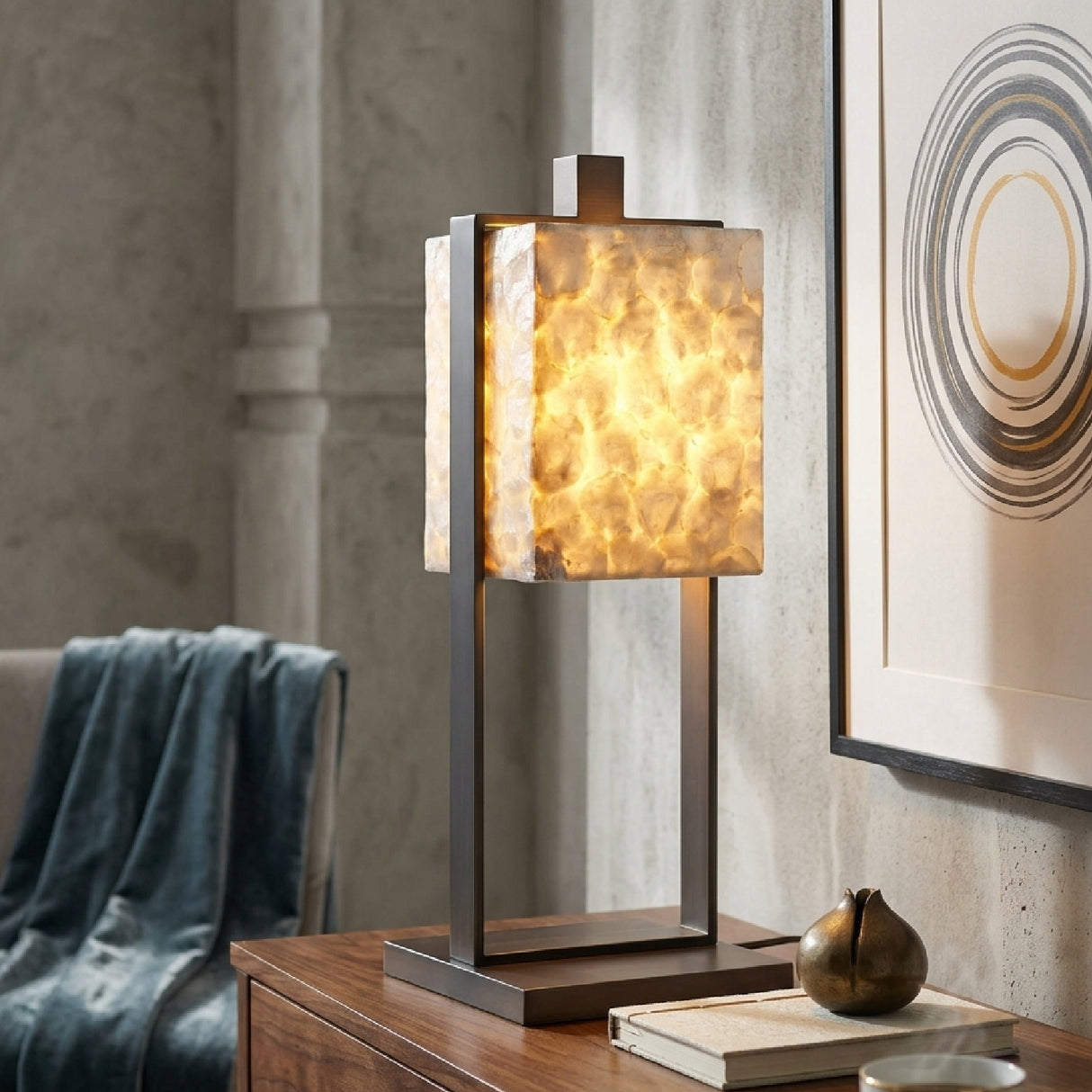 Modern European furniture - Silver Gray Accent Table Lamp - www.oroa.com | Oroa.com