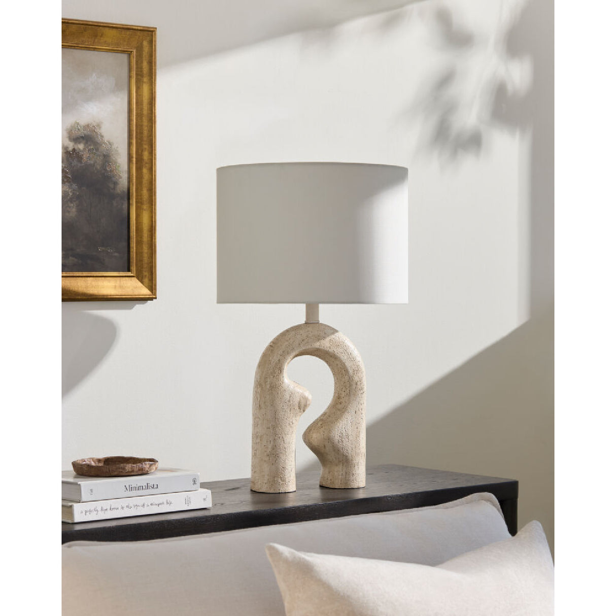 Modern European furniture - Wavy Carved Base Table Lamp - www.oroa.com | Oroa.com