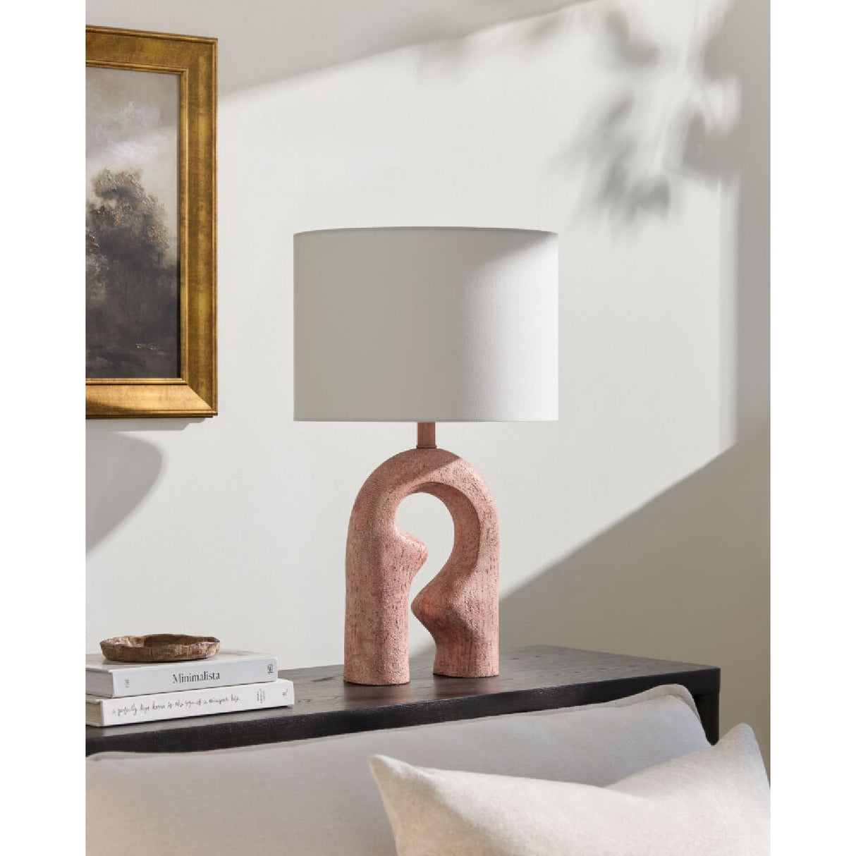 Modern European furniture - Wavy Carved Base Table Lamp - www.oroa.com | Oroa.com