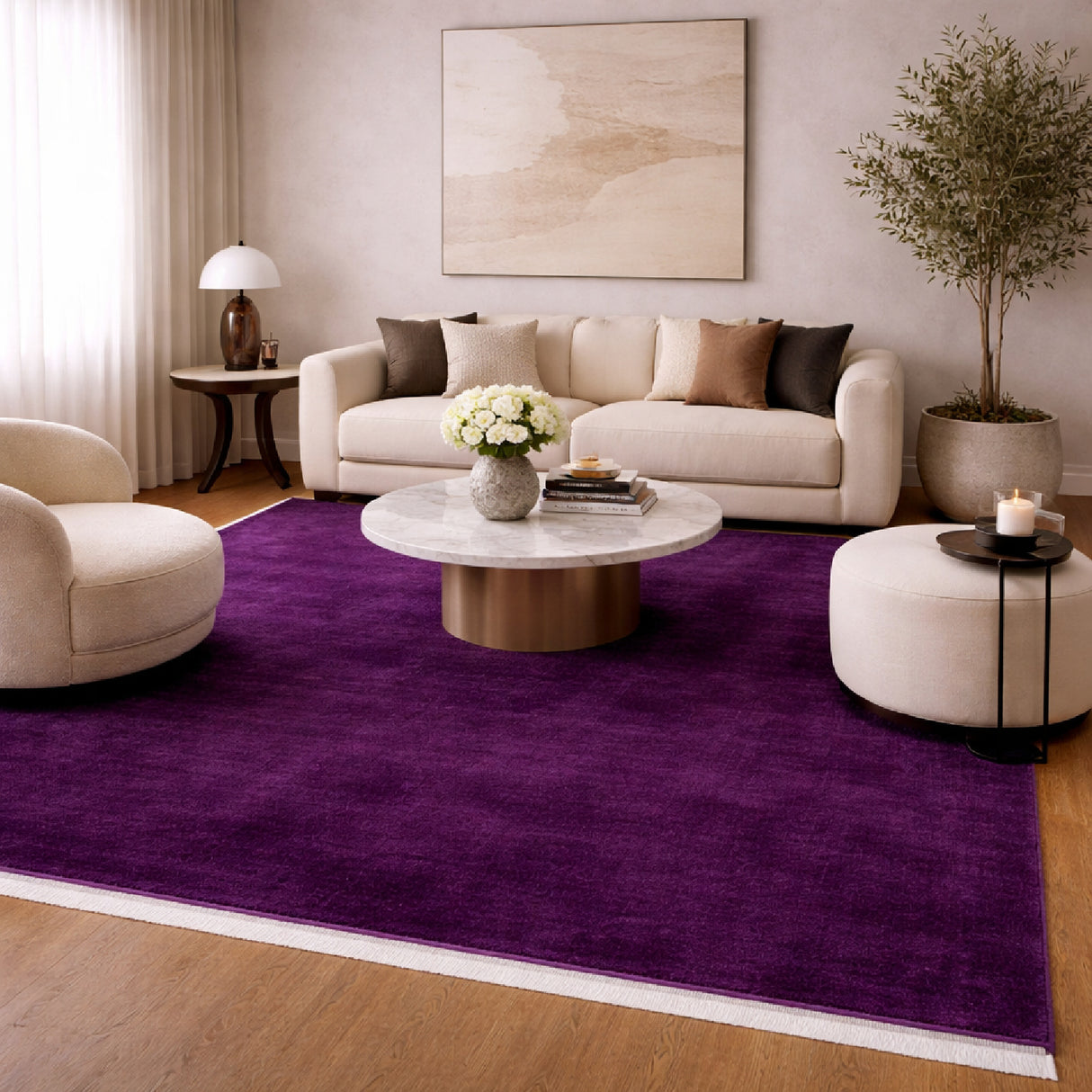 Modern European furniture - Hand-Loomed Wool Fringe Square Carpet - www.oroa.com | Oroa.com