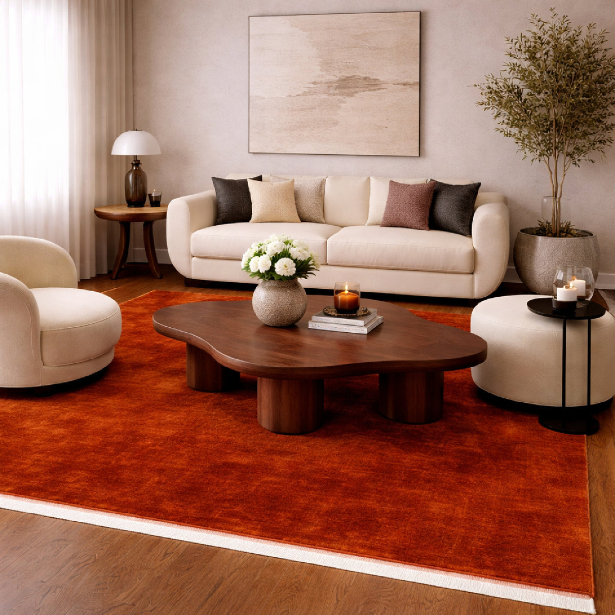 Modern European furniture - Hand-Loomed Wool Fringe Square Carpet - www.oroa.com | Oroa.com