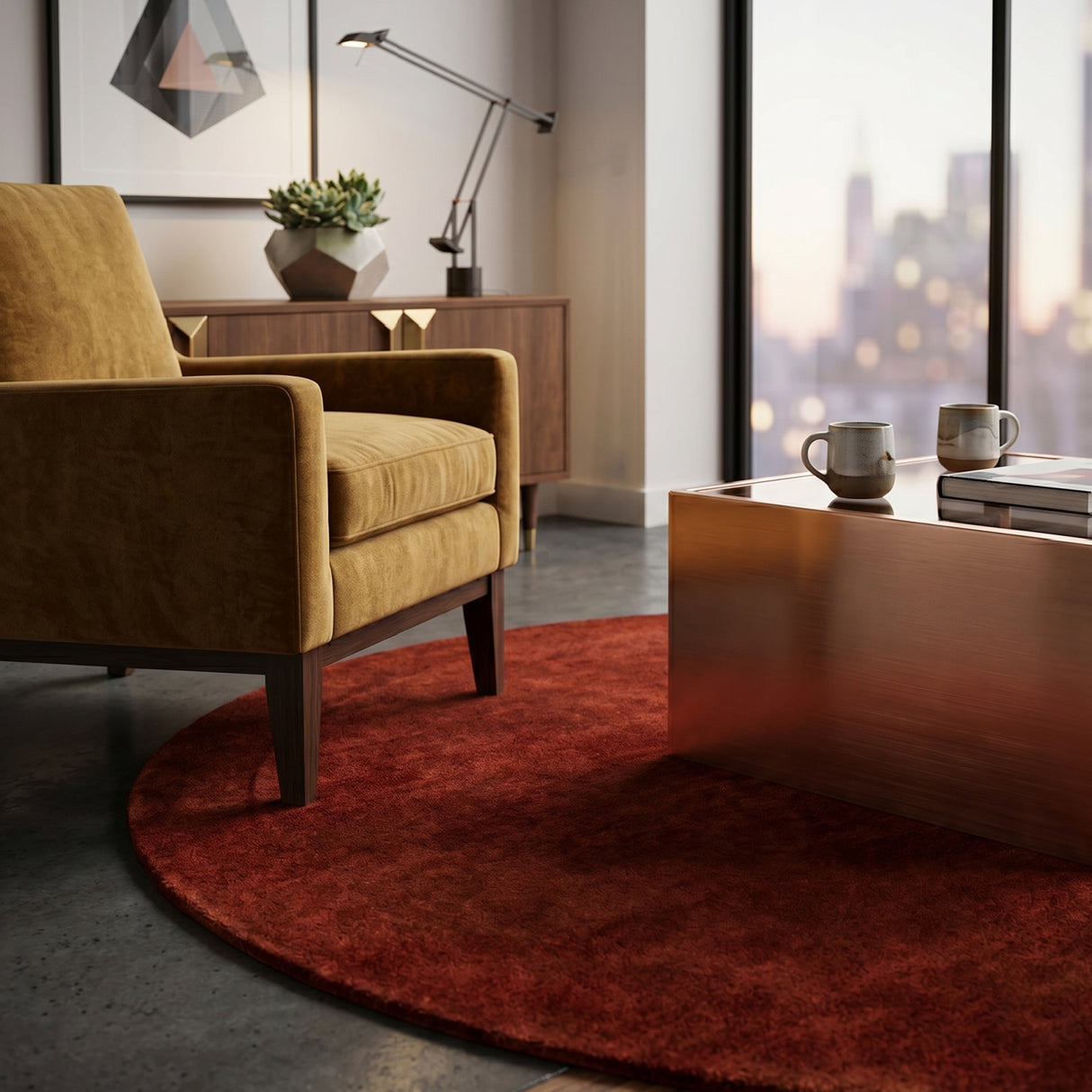 Modern furniture - Hand-Loomed Wool Fringe Round Carpet - www.oroa.com | Oroa.com
