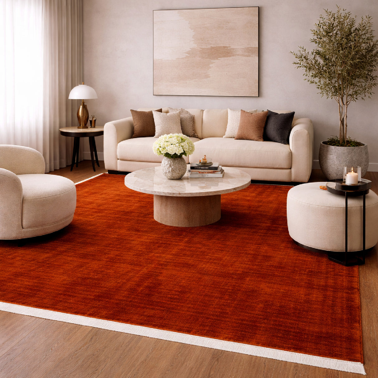 Modern European furniture - Hand-Loomed Wool Fringe Square Carpet - www.oroa.com | Oroa.com