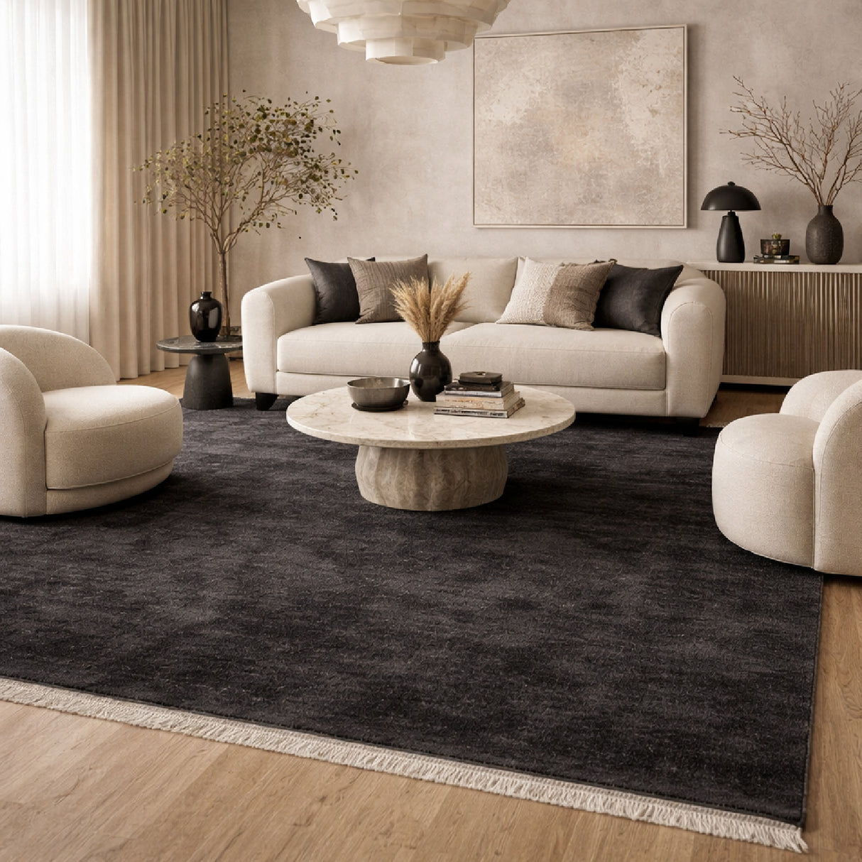 Modern European furniture - Hand-Loomed Wool Fringe Square Carpet - www.oroa.com | Oroa.com