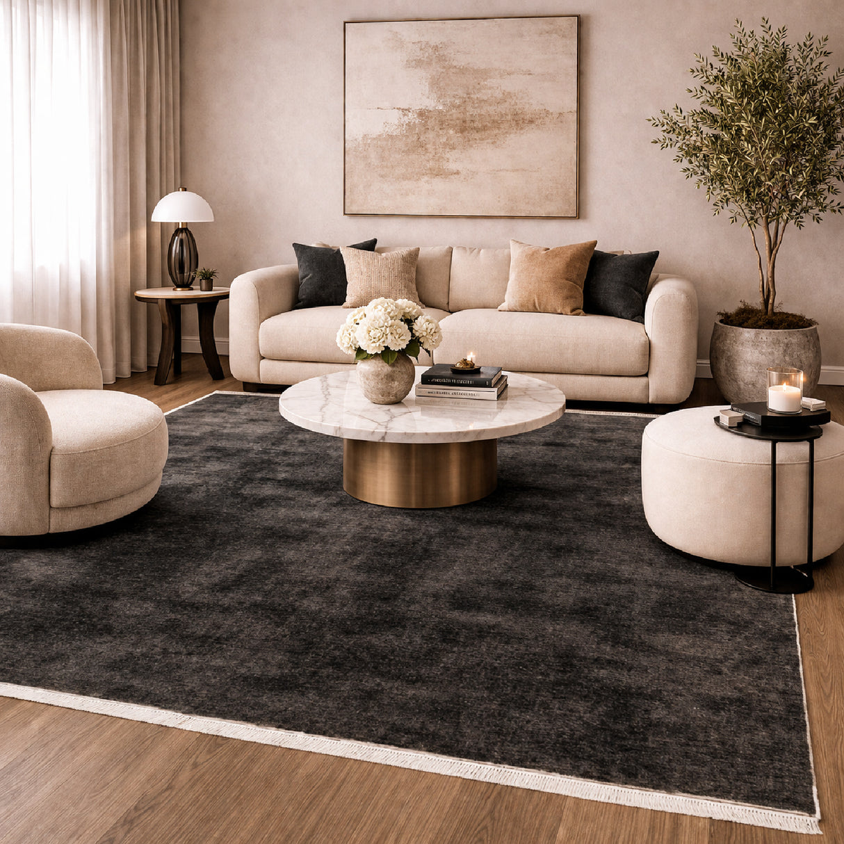 Modern European furniture - Hand-Loomed Wool Fringe Square Carpet - www.oroa.com | Oroa.com