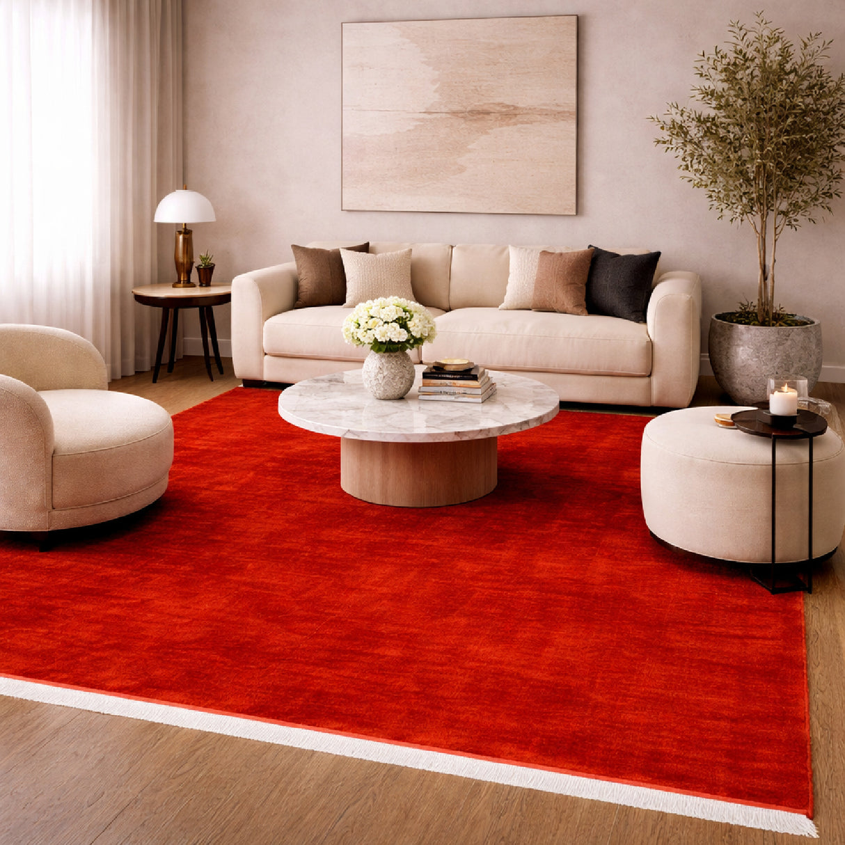 Modern European furniture - Hand-Loomed Wool Fringe Square Carpet - www.oroa.com | Oroa.com