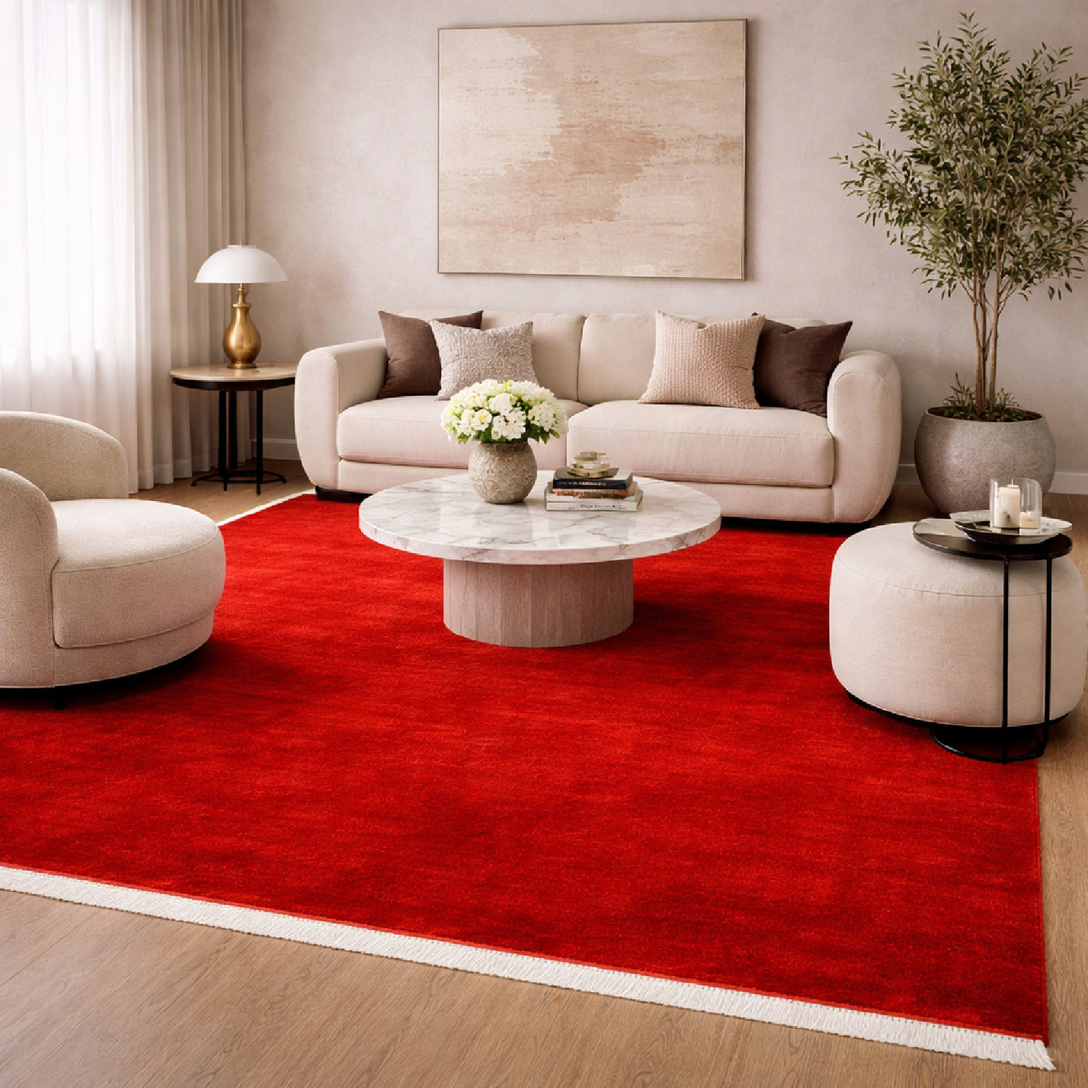 Modern European furniture - Hand-Loomed Wool Fringe Square Carpet - www.oroa.com | Oroa.com