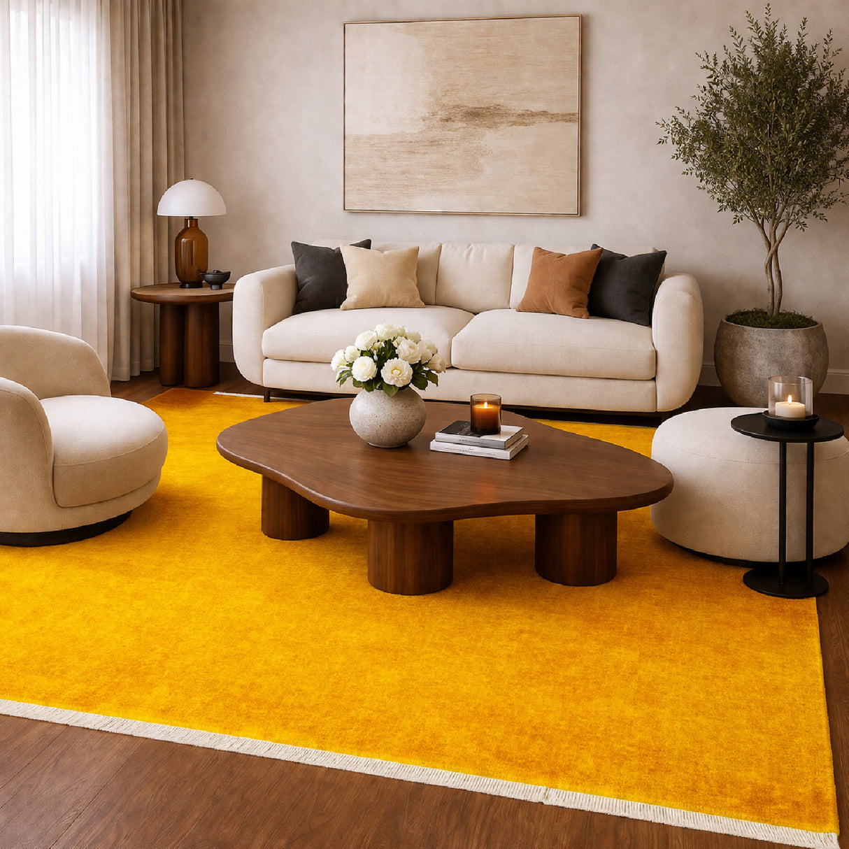 Modern European furniture - Hand-Loomed Wool Fringe Square Carpet - www.oroa.com | Oroa.com