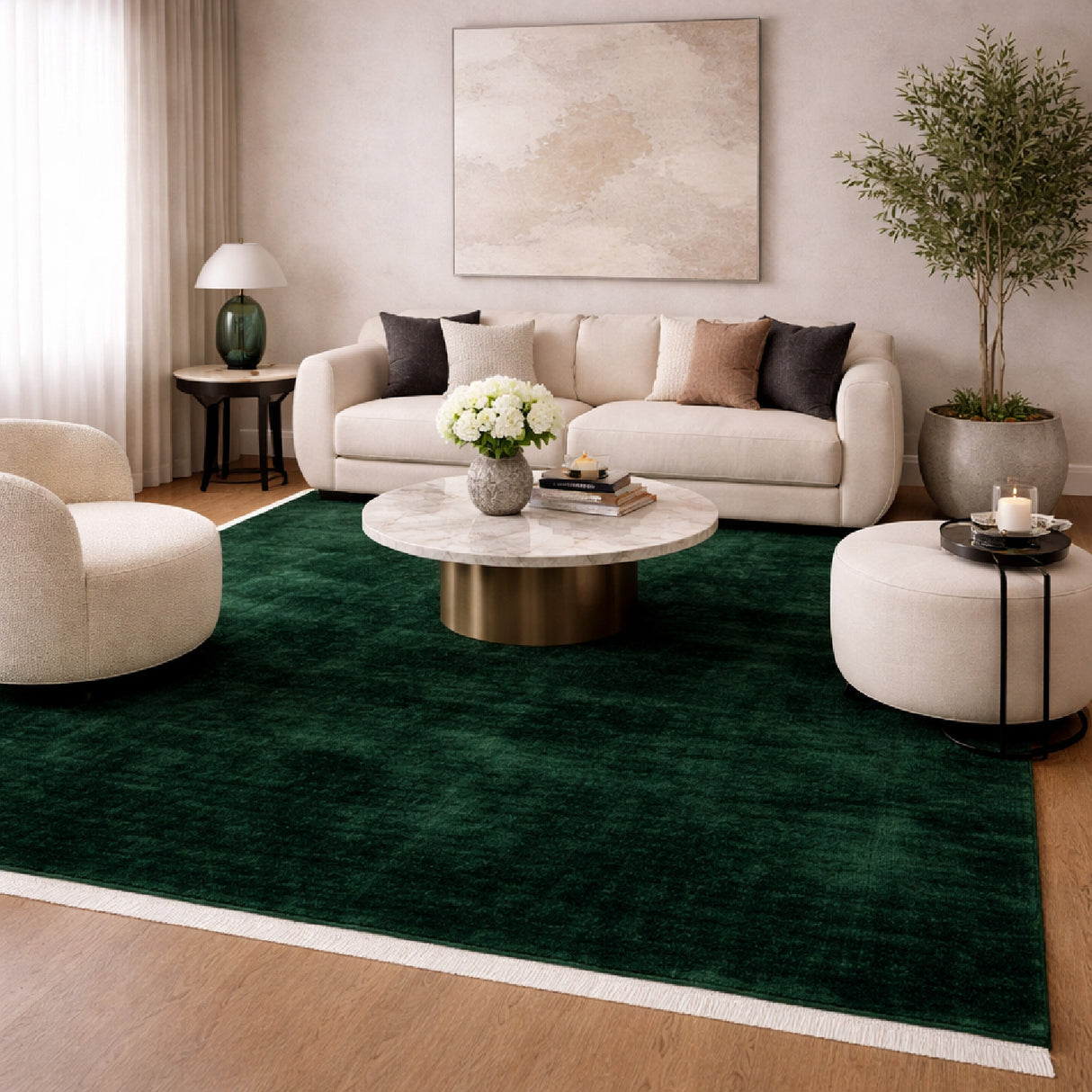 Modern European furniture - Hand-Loomed Wool Fringe Square Carpet - www.oroa.com | Oroa.com