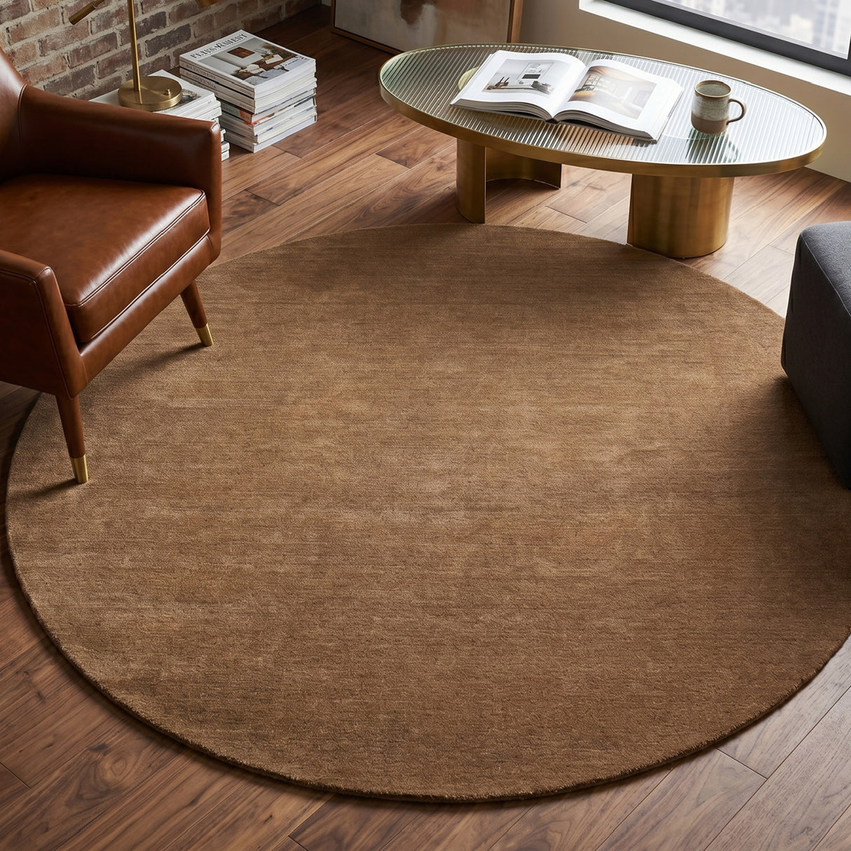 Modern furniture - Hand-Loomed Wool Fringe Round Carpet - www.oroa.com | Oroa.com
