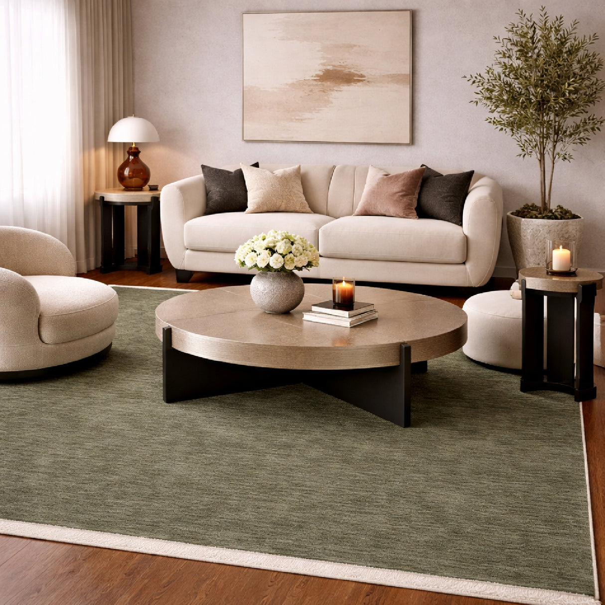 Modern European furniture - Hand-Loomed Wool Fringe Square Carpet - www.oroa.com | Oroa.com