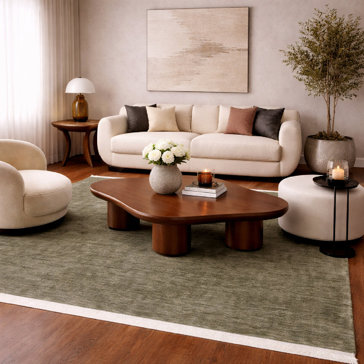 Modern European furniture - Hand-Loomed Wool Fringe Square Carpet - www.oroa.com | Oroa.com