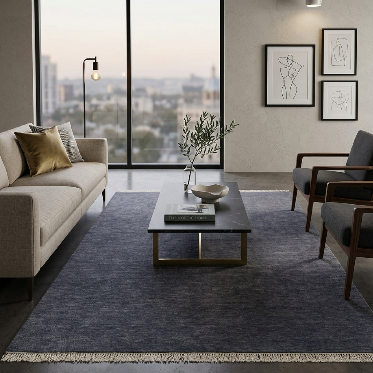Modern European furniture - Hand-Loomed Wool Fringe Square Carpet - www.oroa.com | Oroa.com