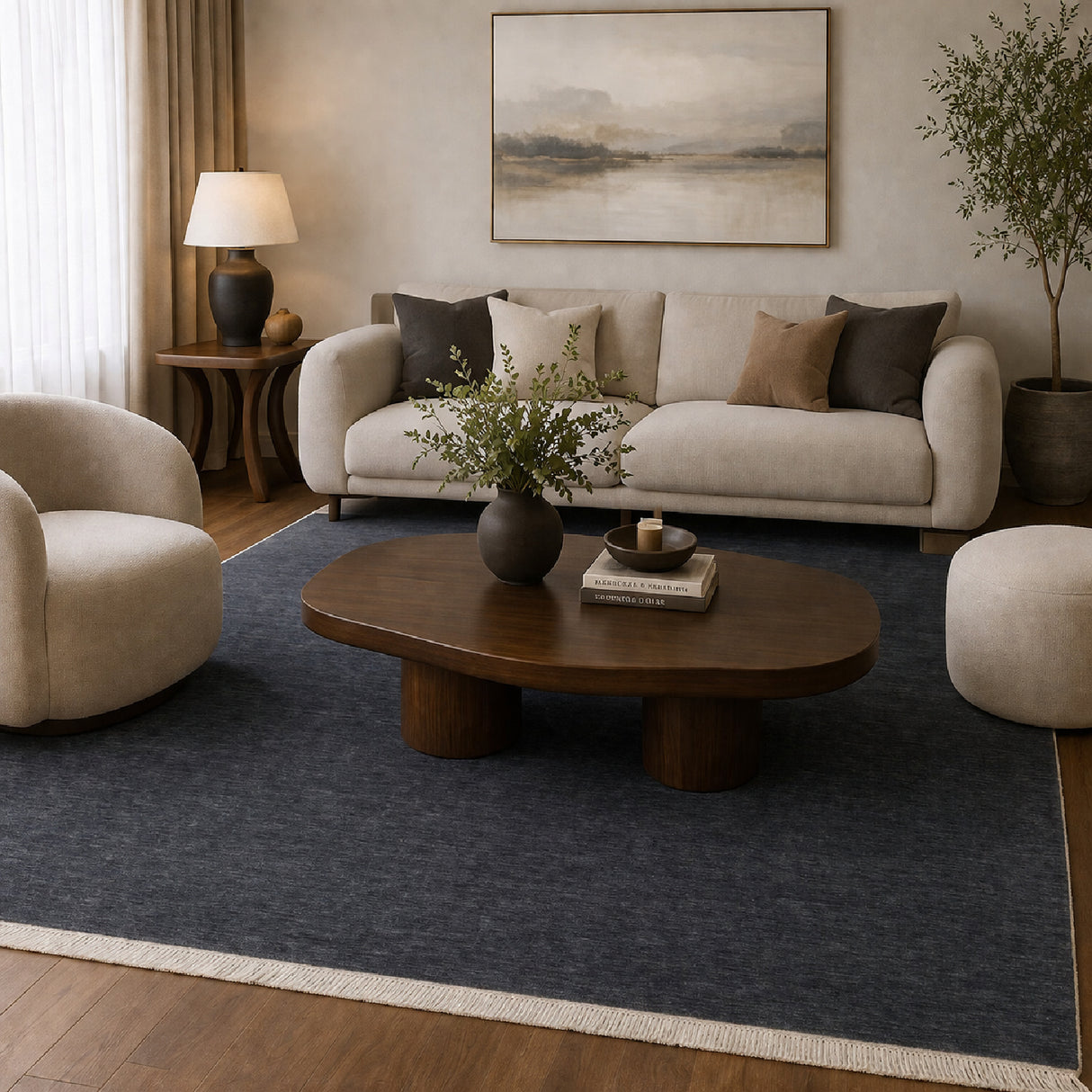 Modern European furniture - Hand-Loomed Wool Fringe Square Carpet - www.oroa.com | Oroa.com