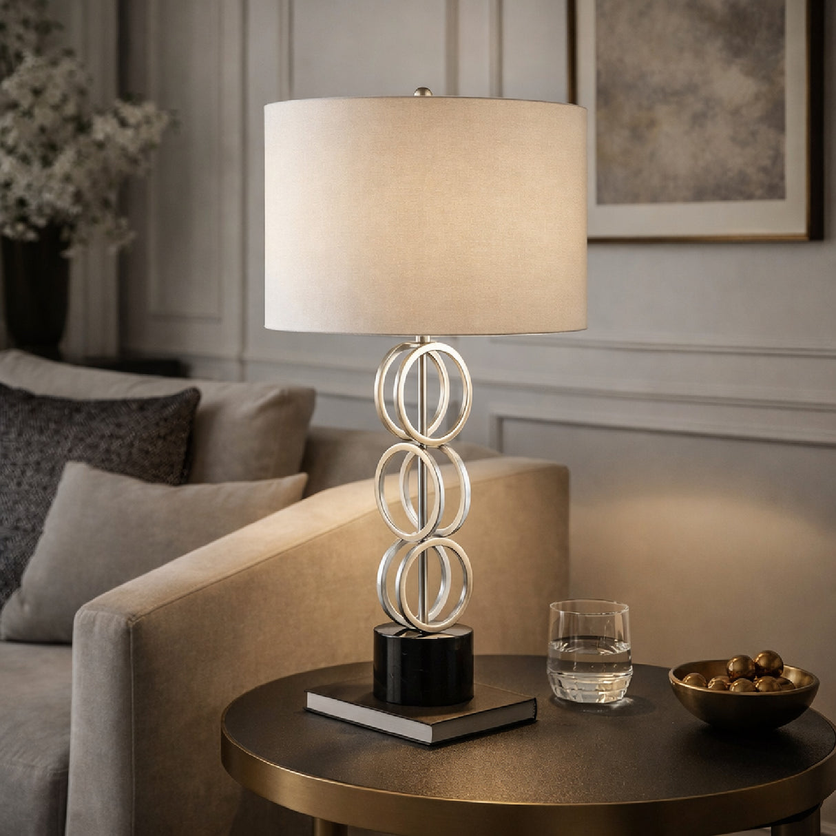 Modern European furniture - Metal Rings Accent Table Lamp - www.oroa.com | Oroa.com