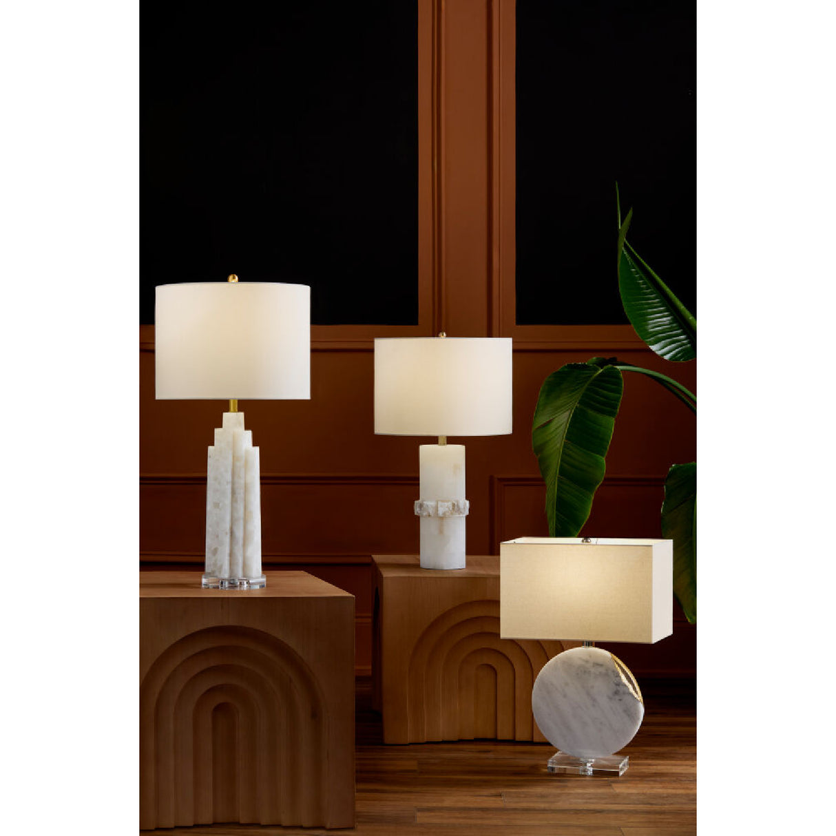 Burnished Cream Stone Table Lamp | Oroa.com