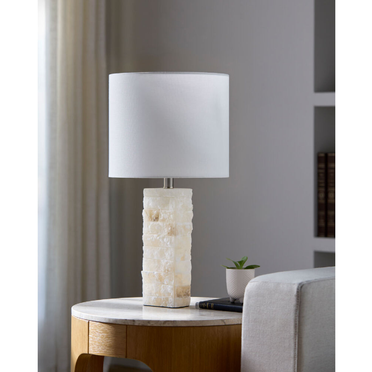 Cream Stone Accent Table Lamp | Oroa.com