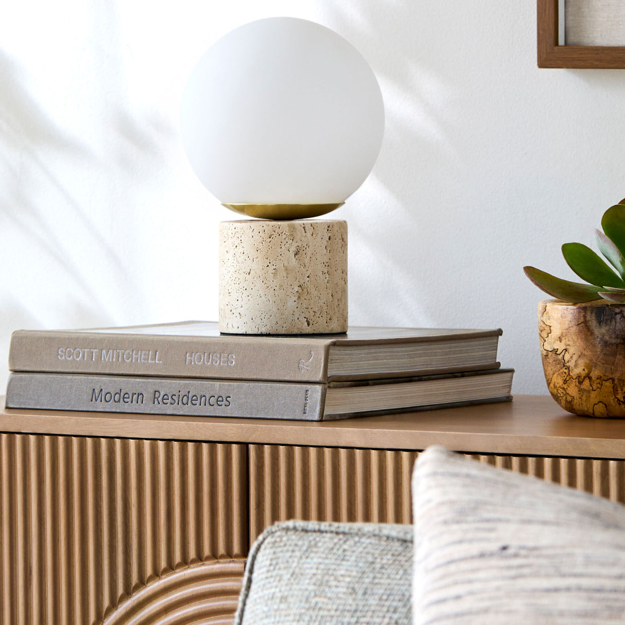 Modern European furniture - White Glass Globe Table Lamp - www.oroa.com | Oroa.com