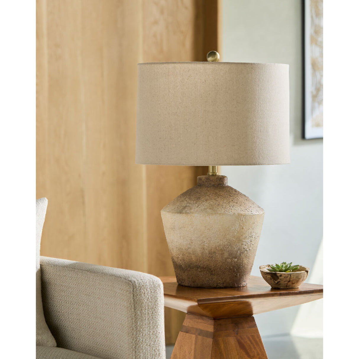 Modern European furniture - Ceramic Cream Linen Table Lamp - www.oroa.com | Oroa.com