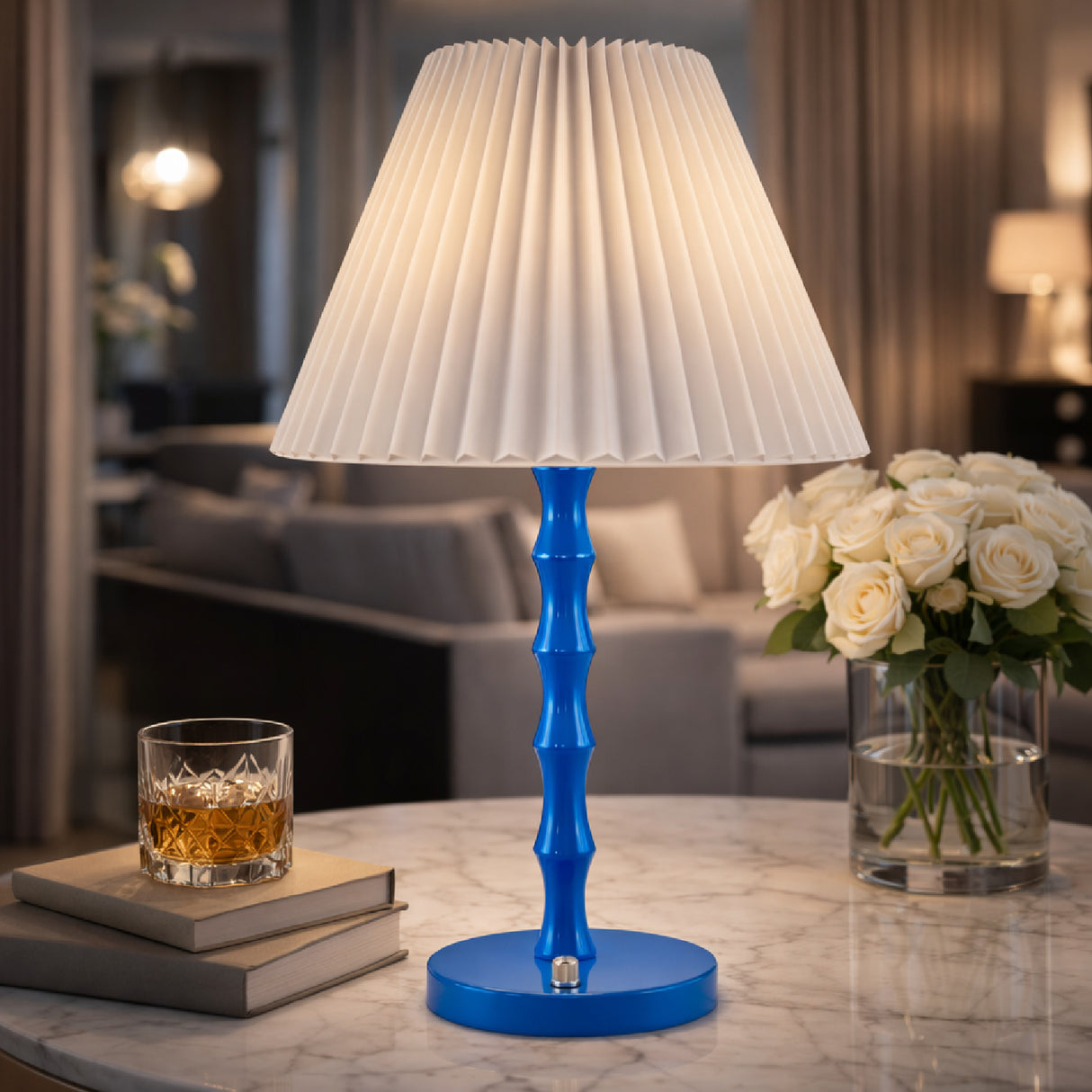 Modern European furniture - Pleated Linen Iron Table Lamp - www.oroa.com | Oroa.com