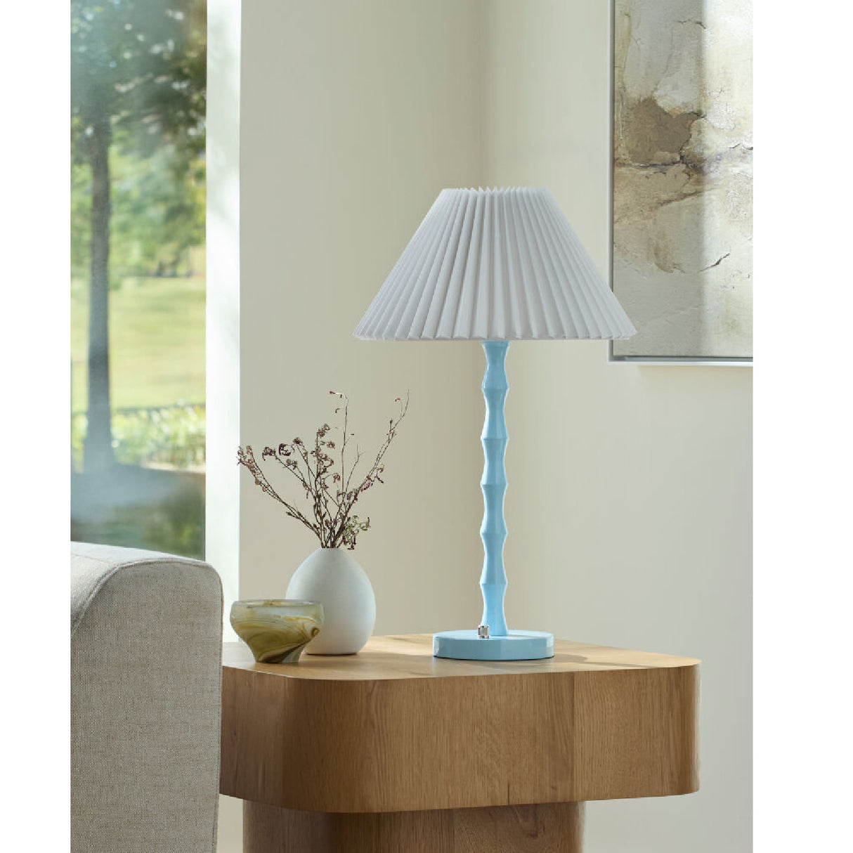 Modern European furniture - Pleated Linen Iron Table Lamp - www.oroa.com | Oroa.com