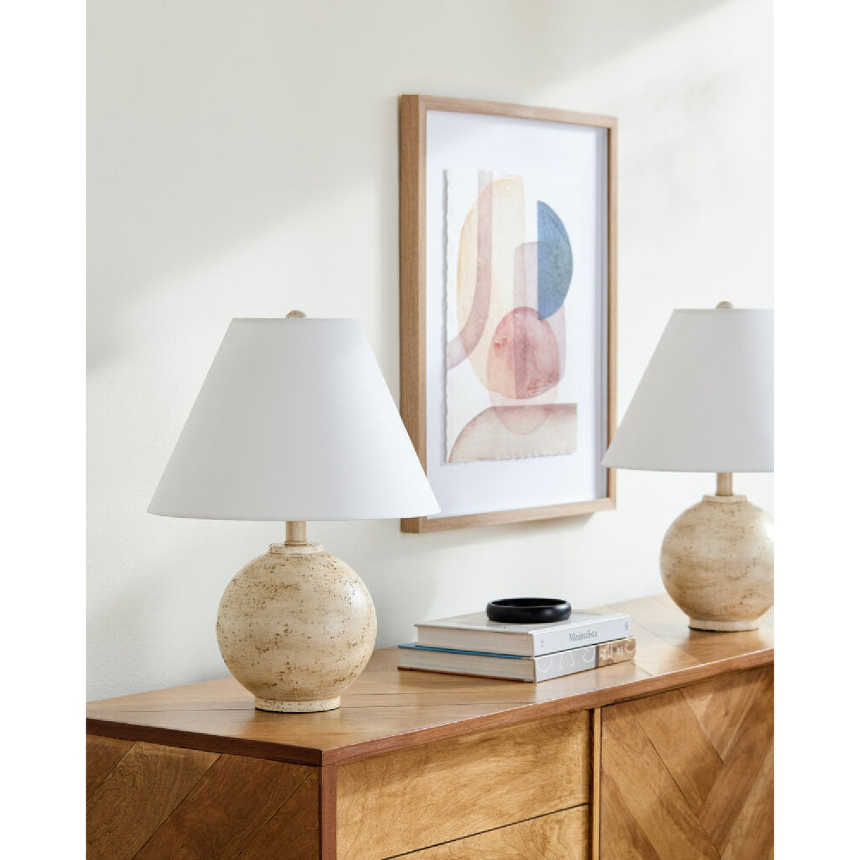 Modern European furniture - Cream Sphere Base Table Lamp - www.oroa.com | Oroa.com