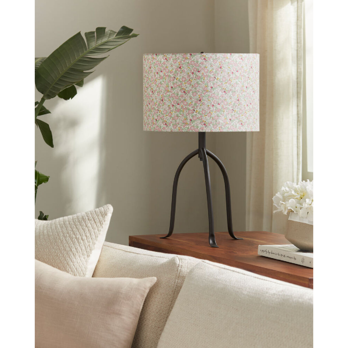 Floral Print Linen Table Lamp S | Oroa.com